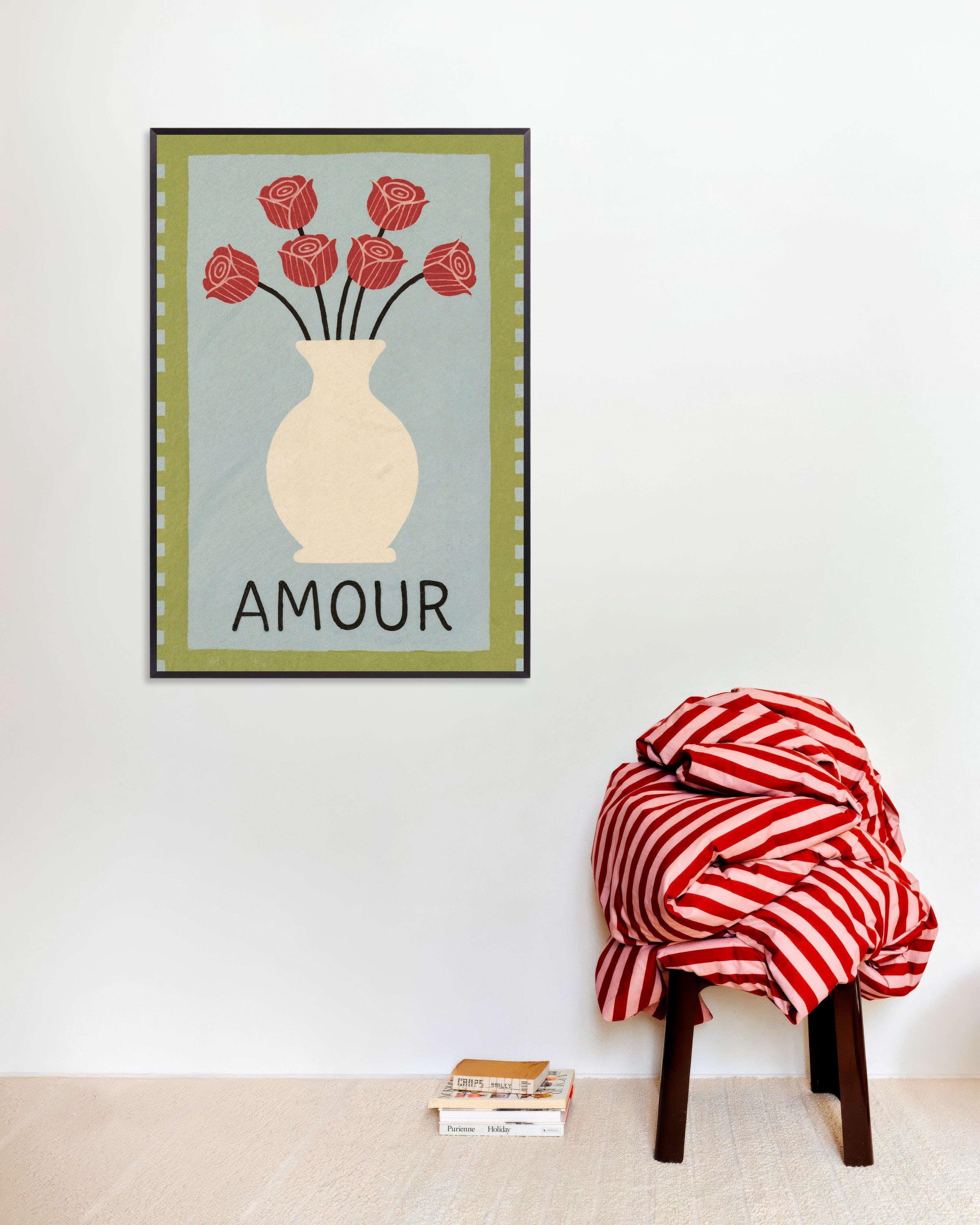 Poster of Amour - Roses Vase - Poster, with metal frame