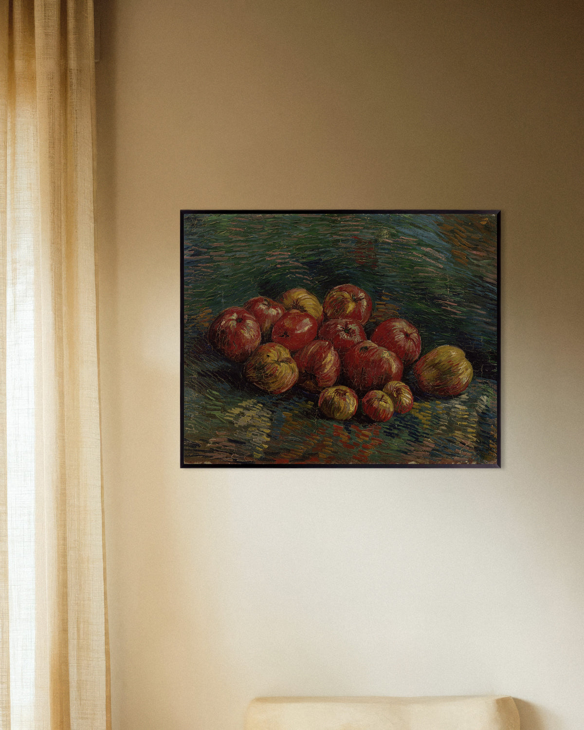Juliste teoksesta Vincent van Goghin Omenat (1887), metallikehyksissä