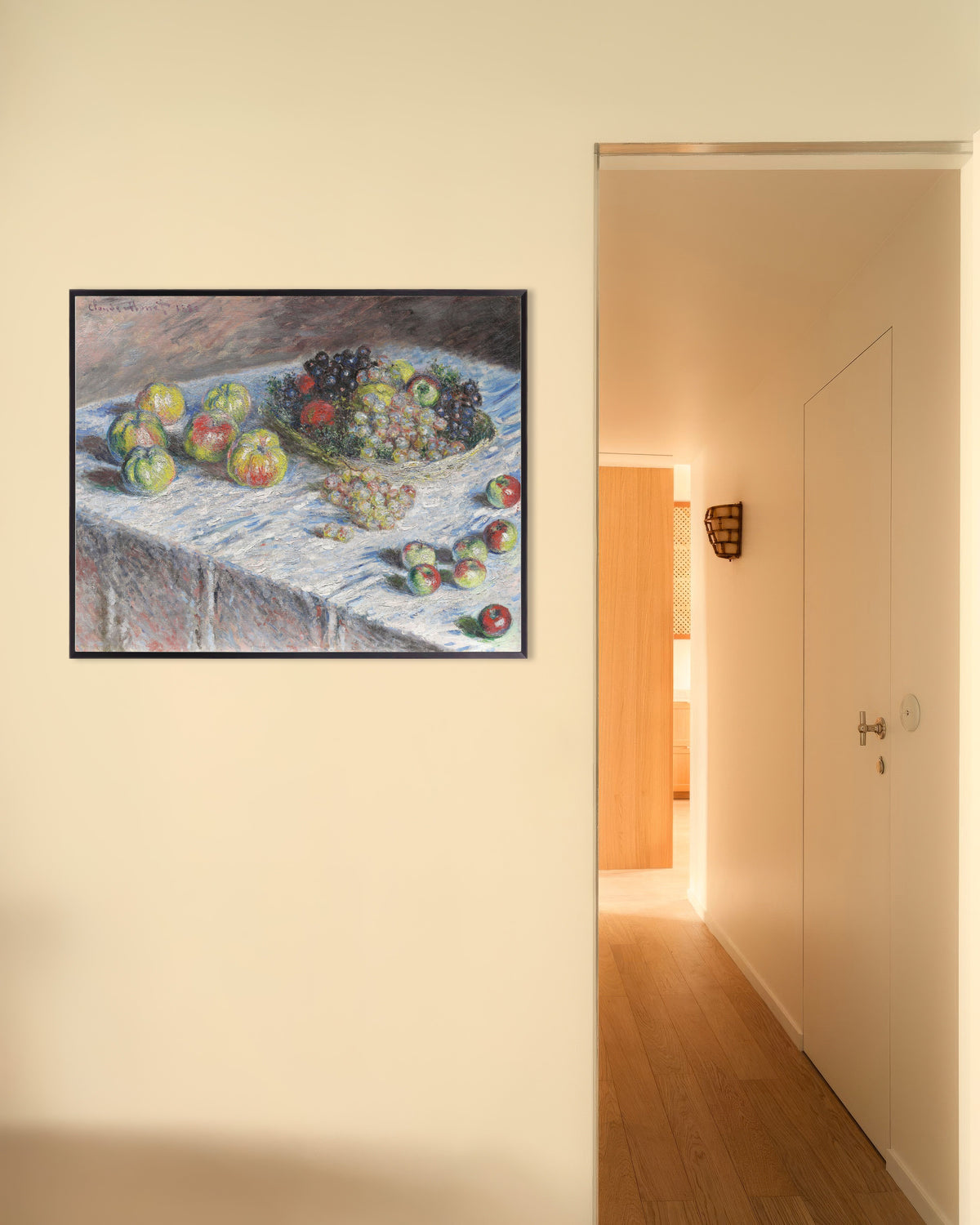Claude Monet’n Omenia ja viinirypäleitä (1880) -juliste metallikehyksessä