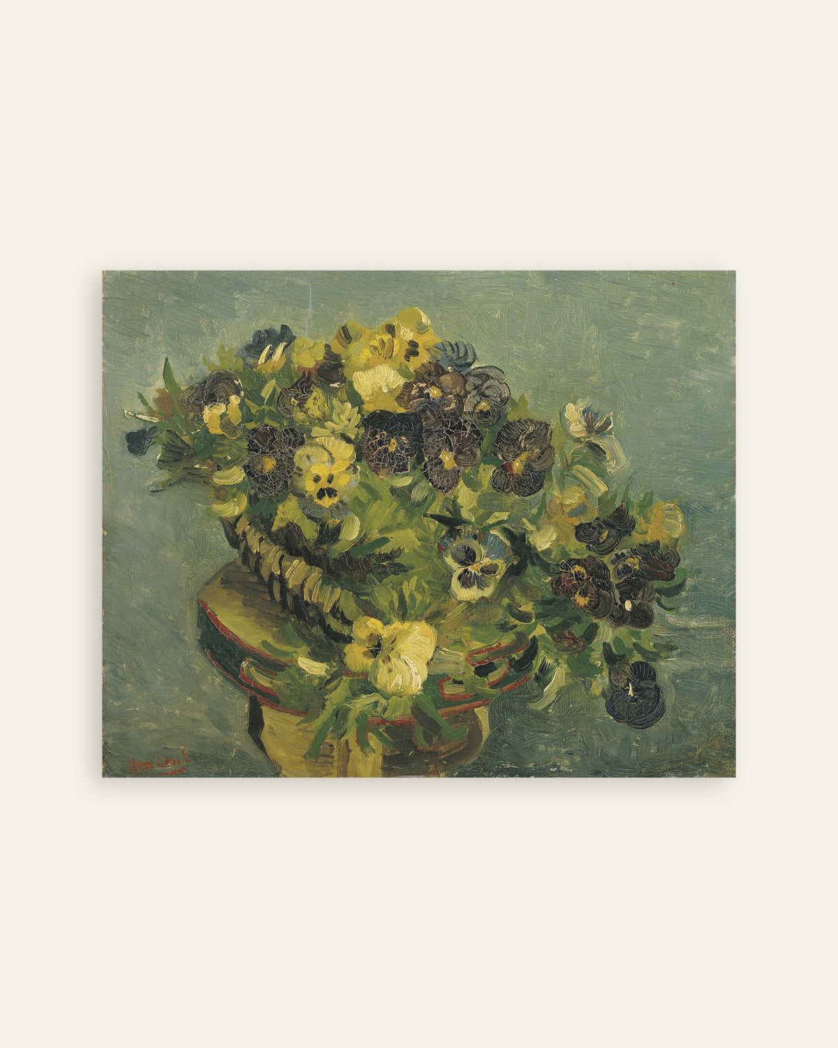 Pikkukuva julisteesta ”Orvokkikori pienellä pöydällä (1887), Vincent van Gogh”