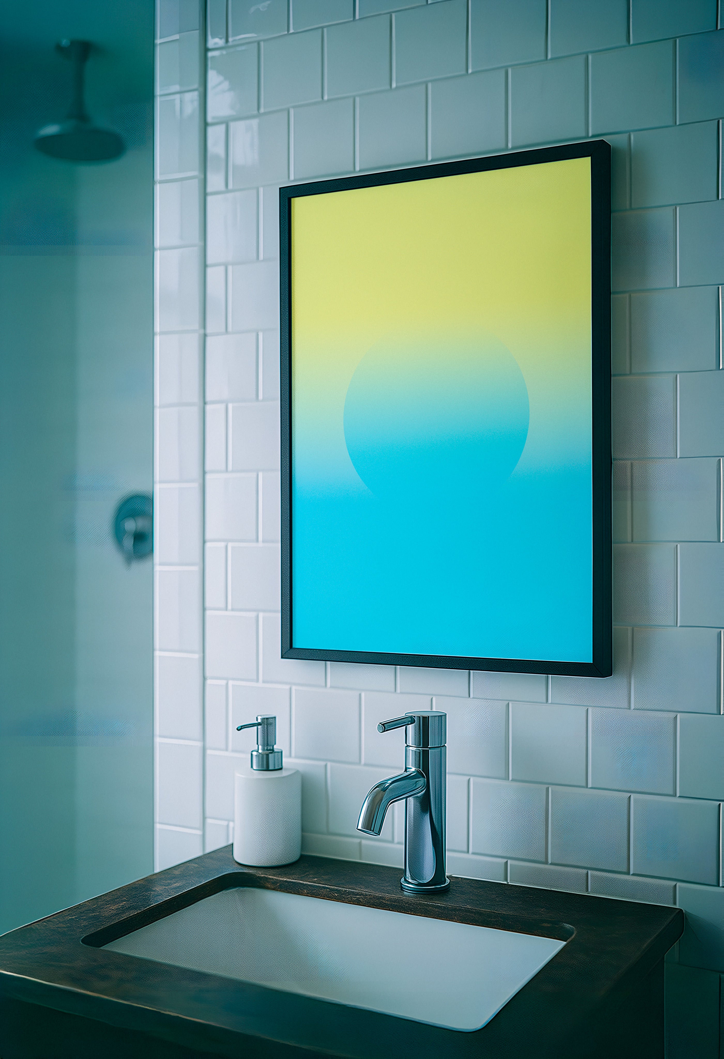 Silence is Gold and Blue - Abstract Gradient Art Print