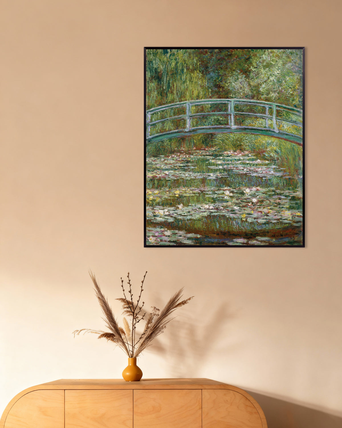 Claude Monet’n Silta lumpelammen yllä (1899) -juliste metallikehyksessä