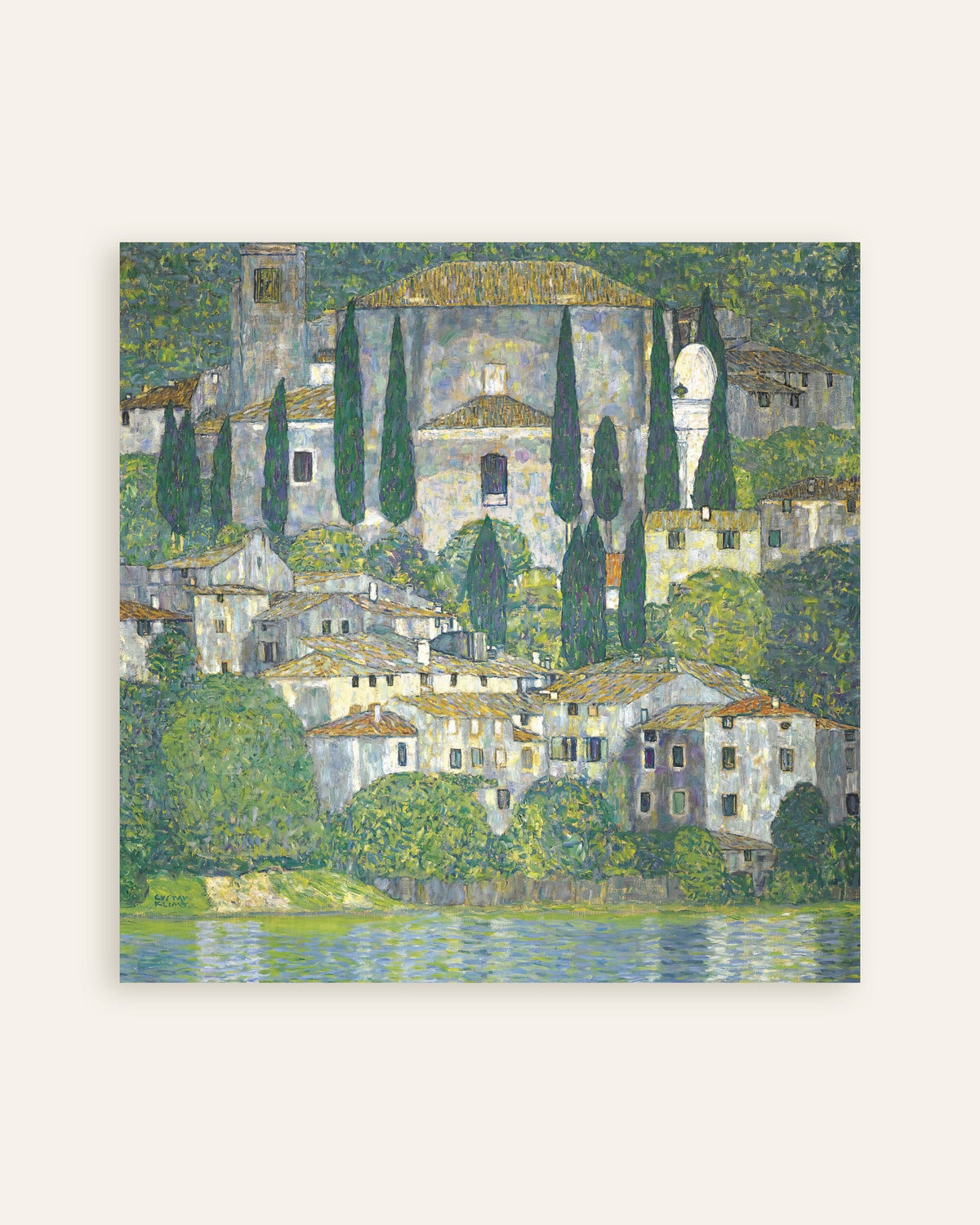 Gustav Klimtin Cassonen kirkko (Sypressimaisema) (1913) -juliste, pienoiskuva