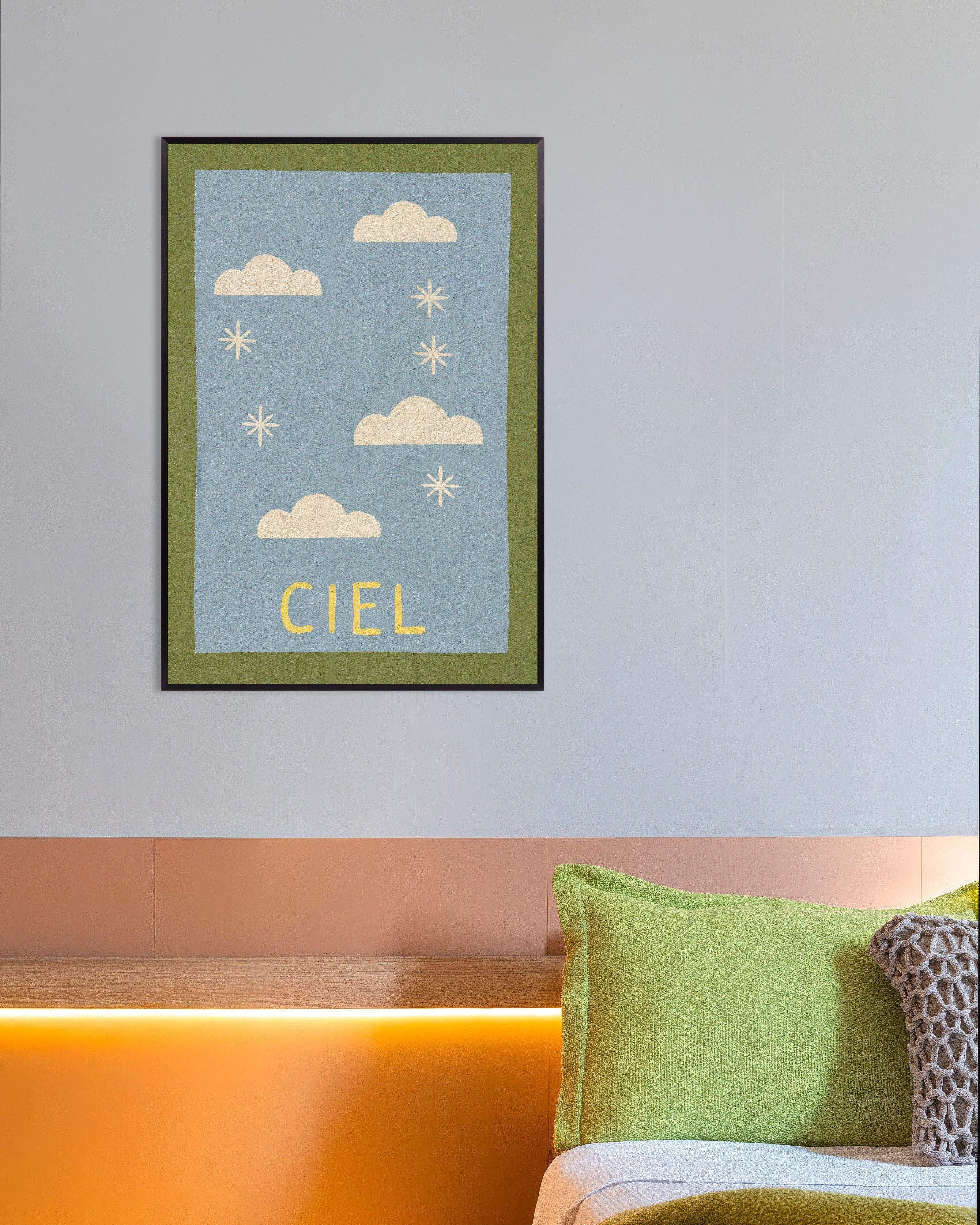 Poster of Ciel - Clouds and Stars Poster, with metal frame