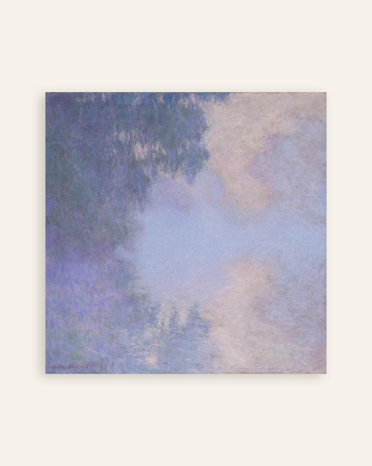 Claude Monet’n Seinen sivuhaara Givernyn lähellä, usva (1897) -juliste, pienoiskuva