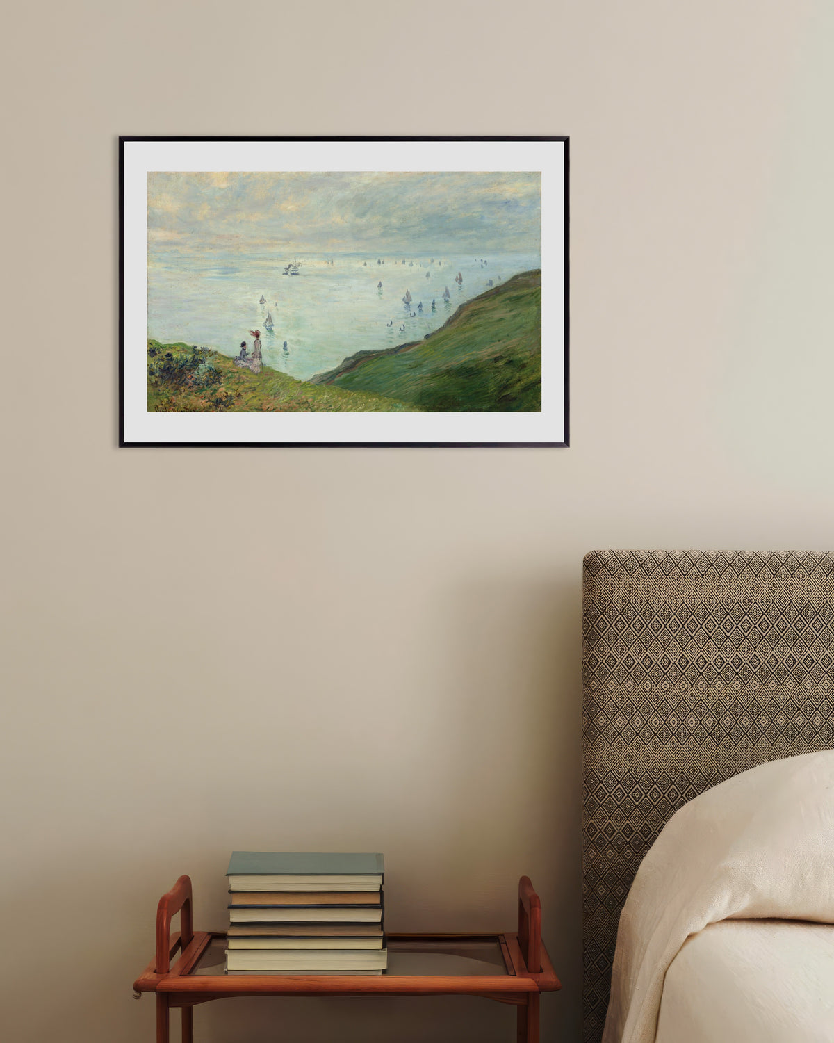 Claude Monet’n Jyrkänteitä Pourvillessa (1882) -juliste metallikehyksessä