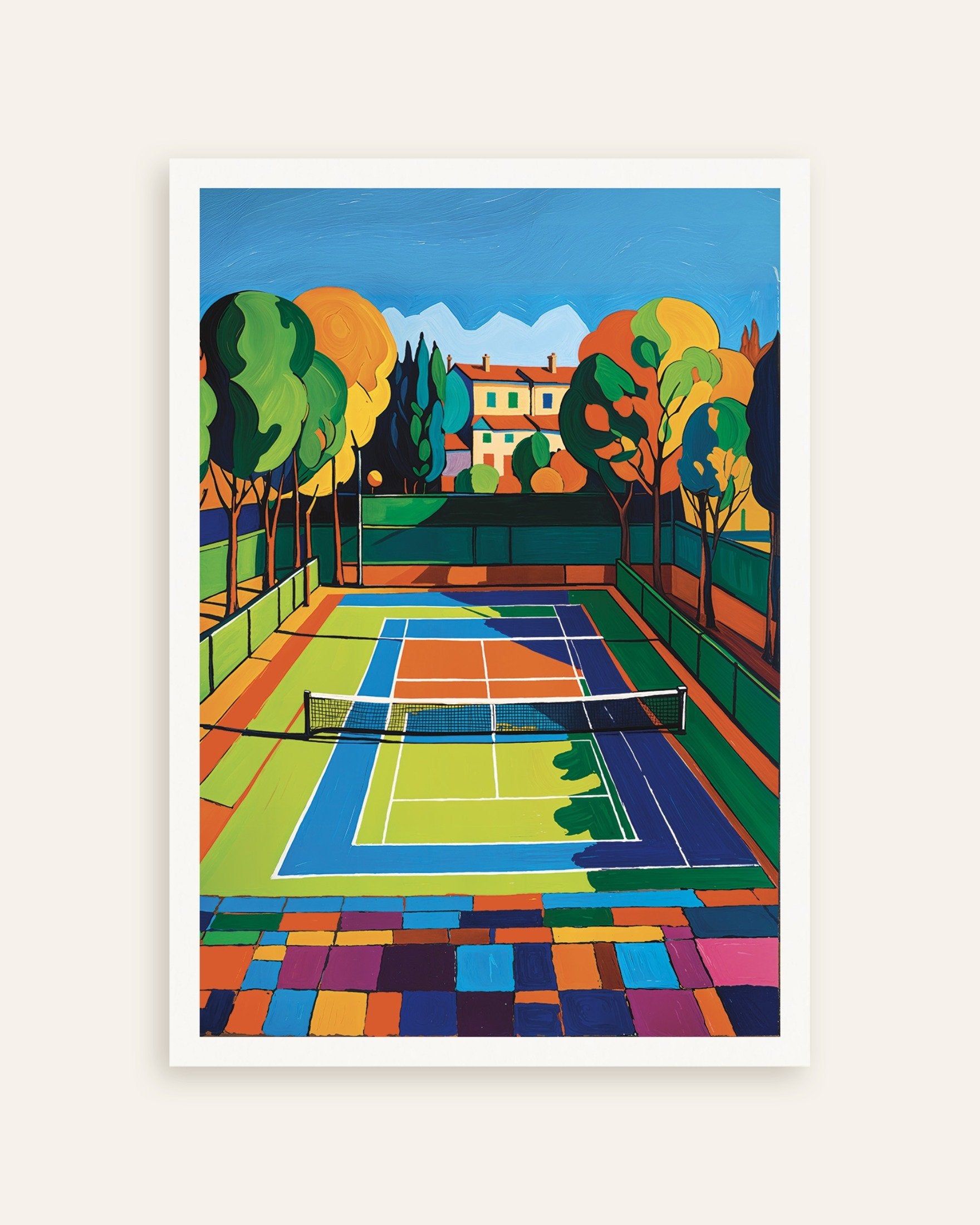 Poster of Colorful fauvist tennis court, thumbnail