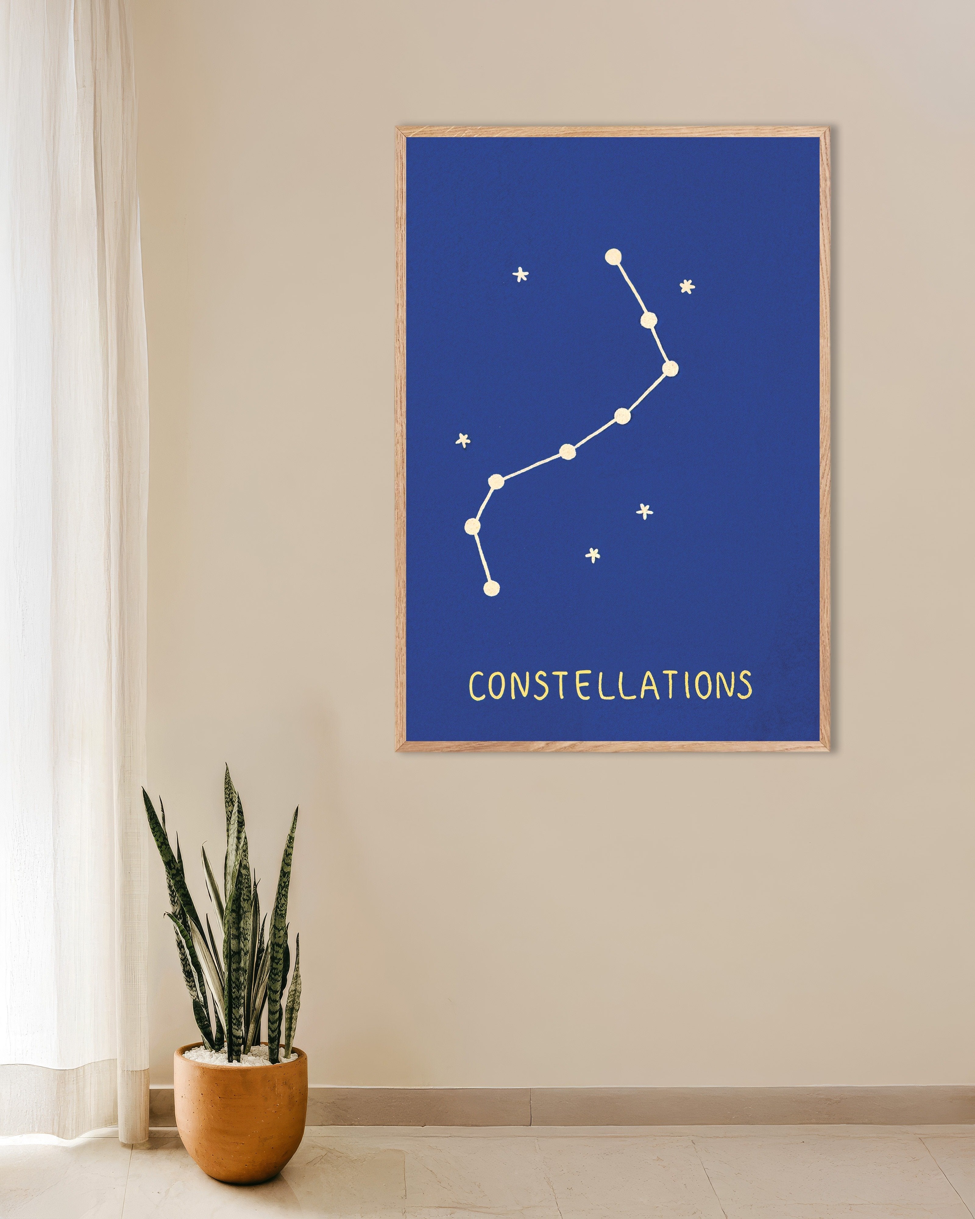 Poster of Constellations Poster, with natural wooden frame