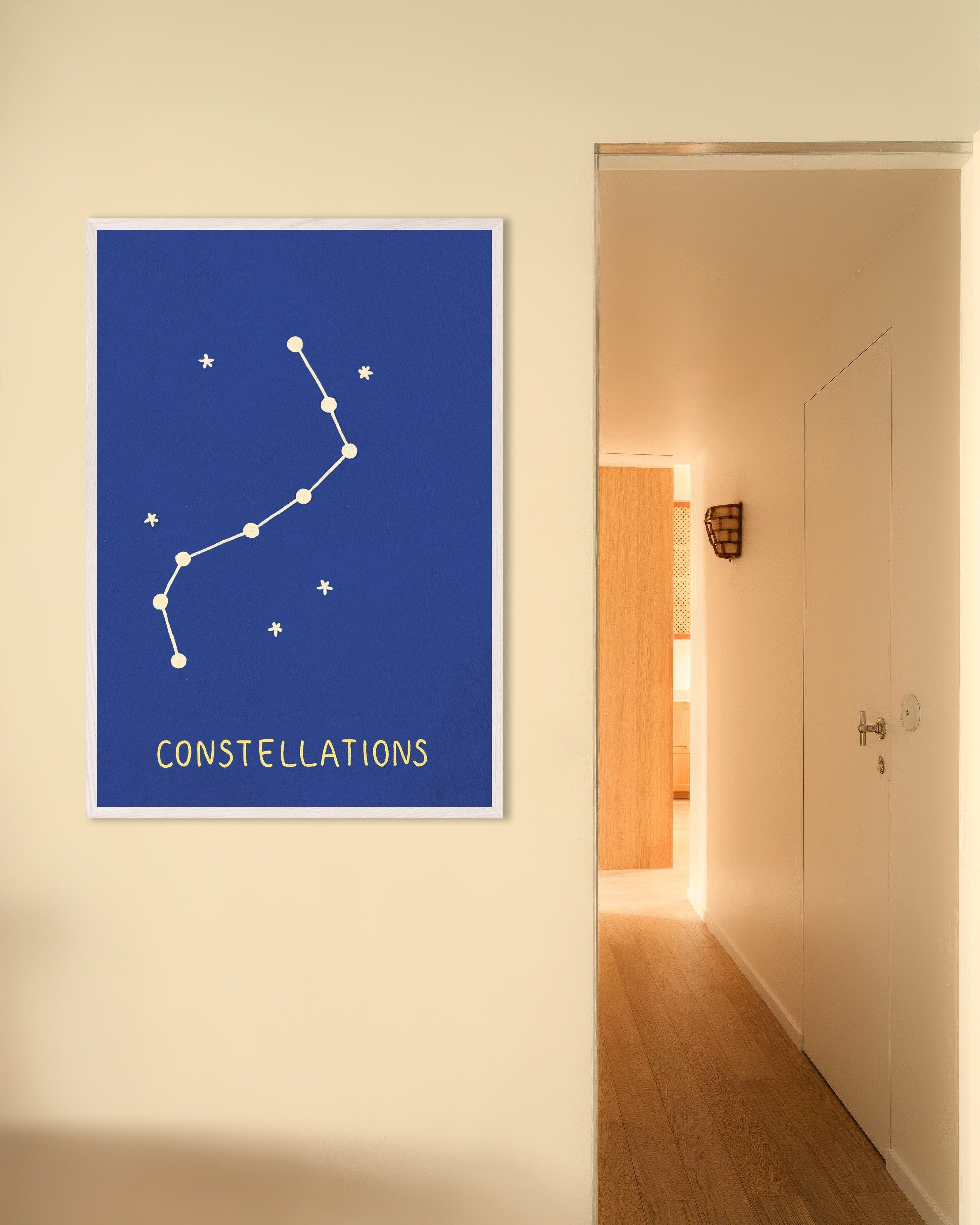 Poster of Constellations Poster, with white wooden frame