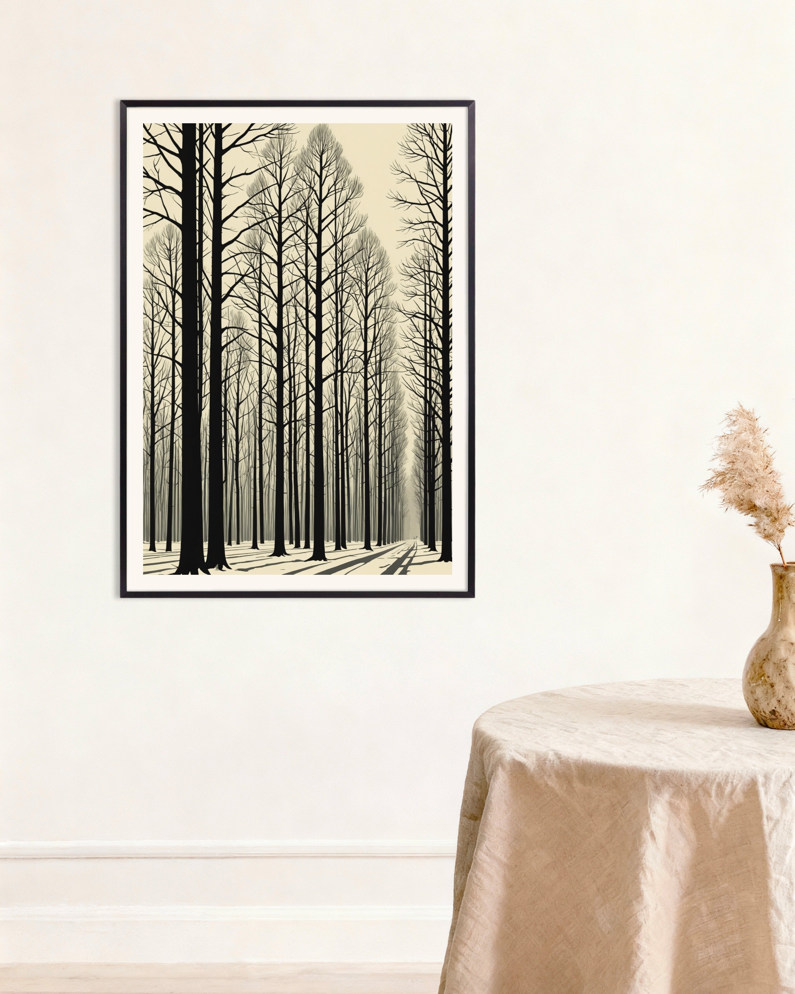 Poster of Constructivism, dynamic angles, simple geometric shapes, Trees Poster, with metal frame