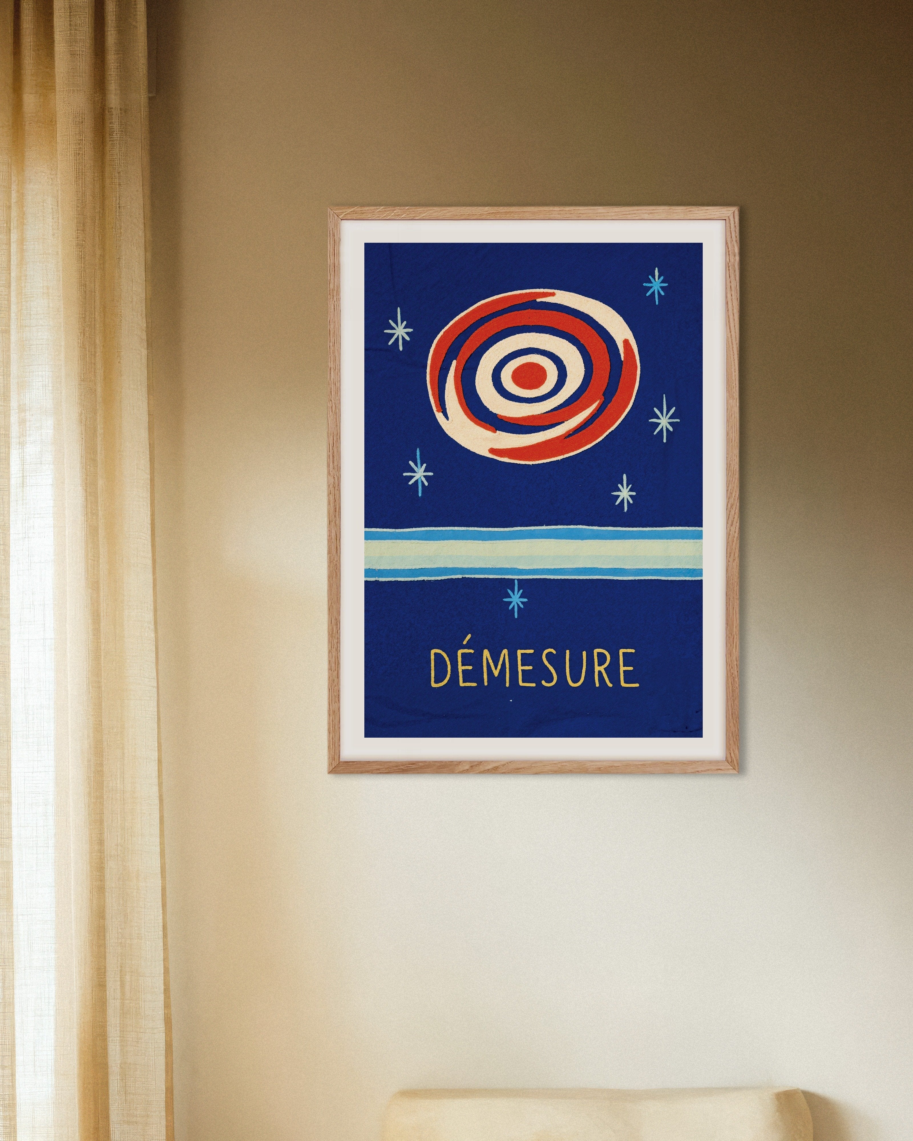 Poster of Démesure Cosmic Spiral Poster, with natural wooden frame