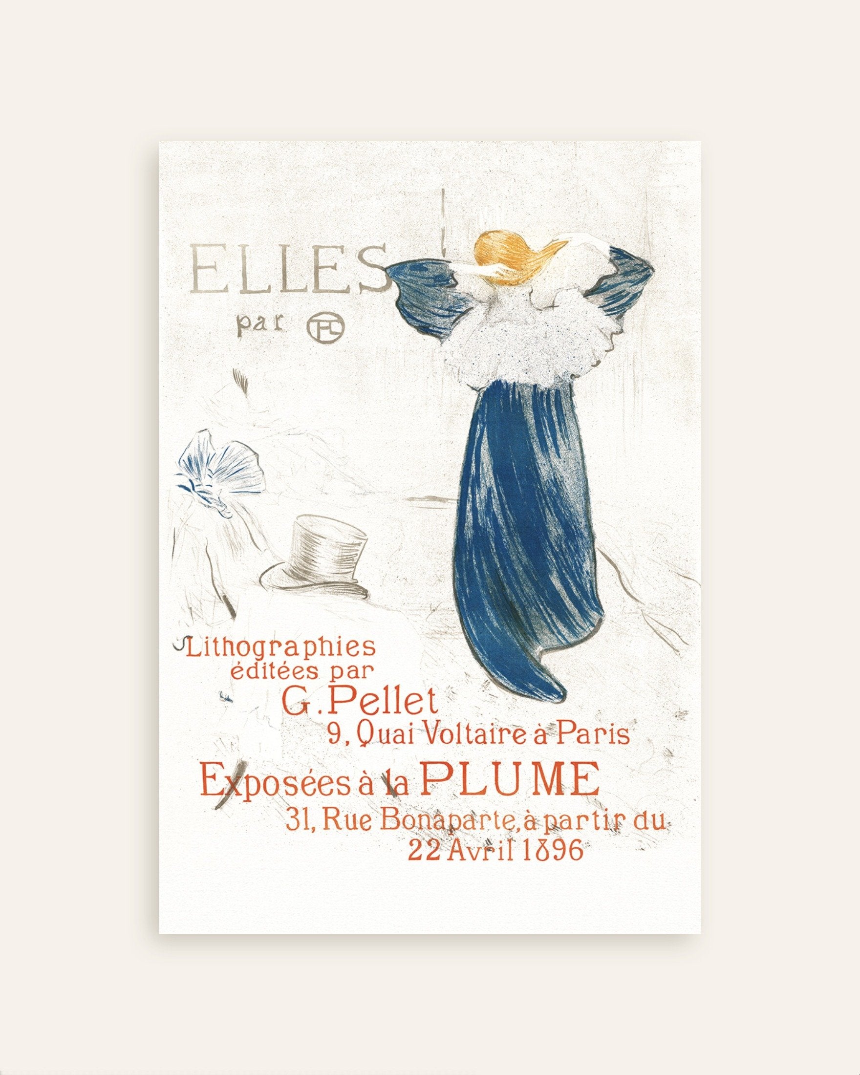 Poster of Elles (Frontispiece) (1896) by Henri de Toulouse-Lautrec Poster, thumbnail