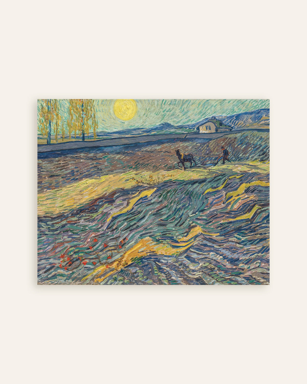 Vincent van Goghin teos Suljettu pelto ja kyntömies (1889), julisteen pikkukuva