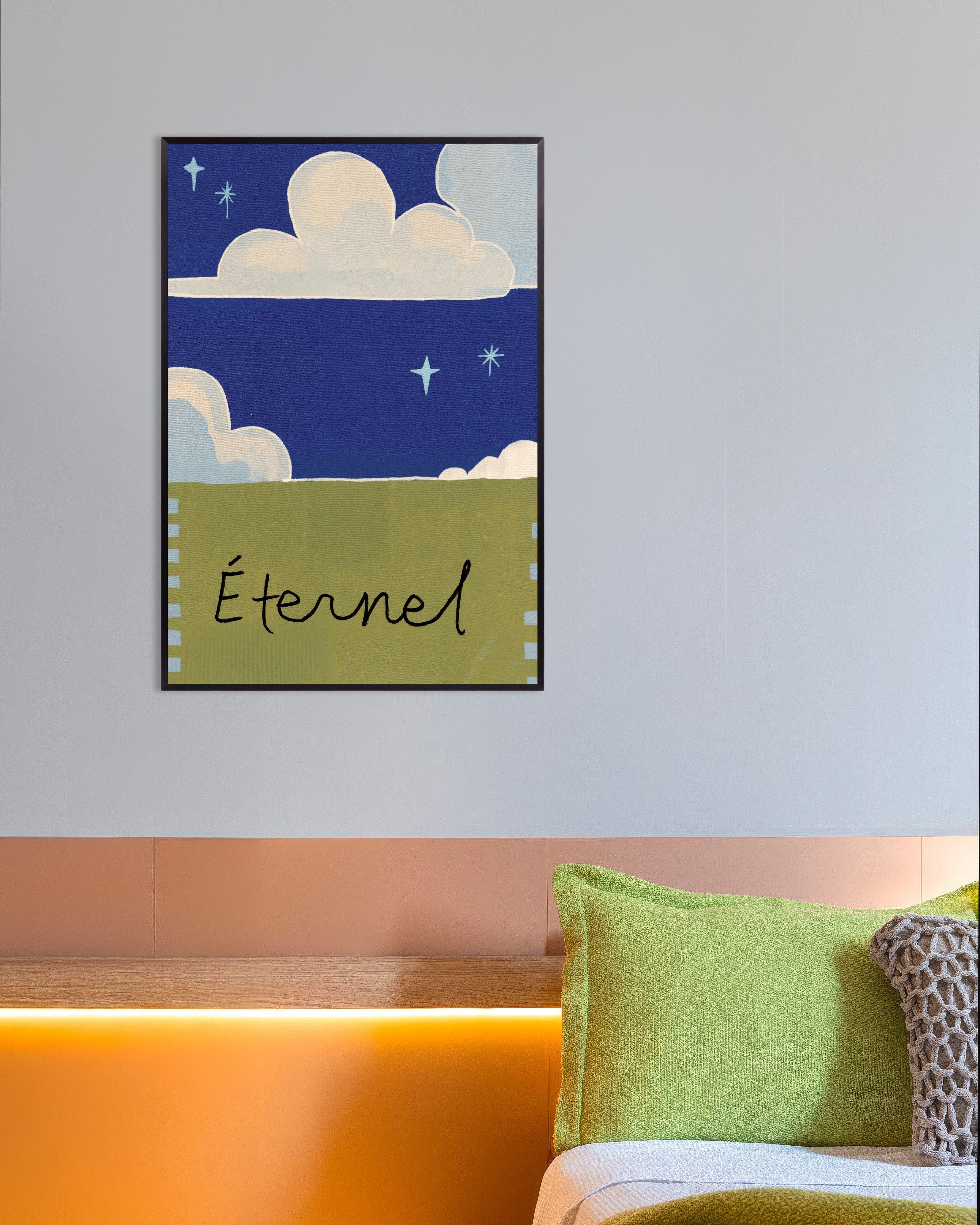 Poster of Éternel - Clouds & Stars Poster, with metal frame