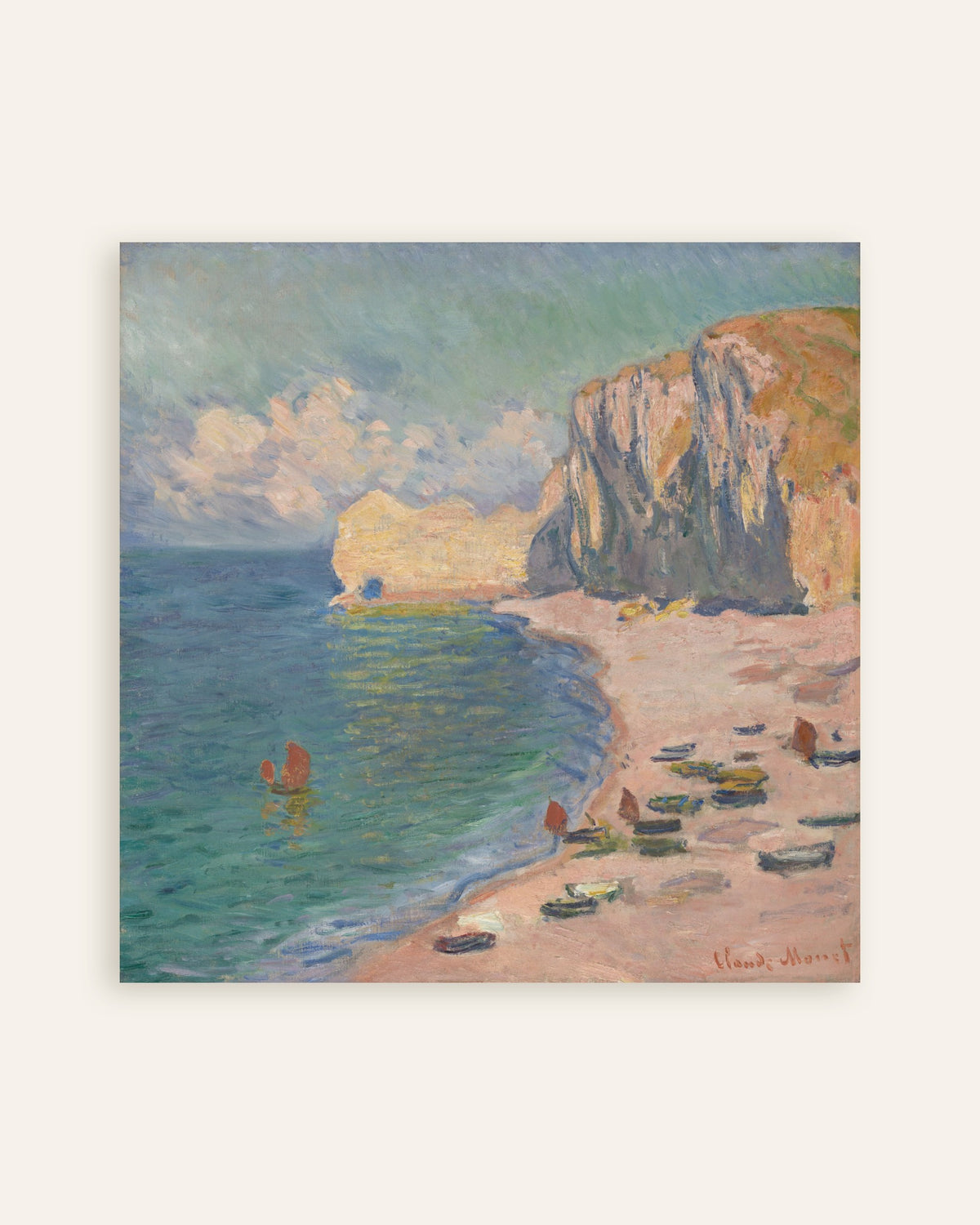 Claude Monet’n Étretat, ranta ja Falaise d'Amont (1885) -juliste, pienoiskuva