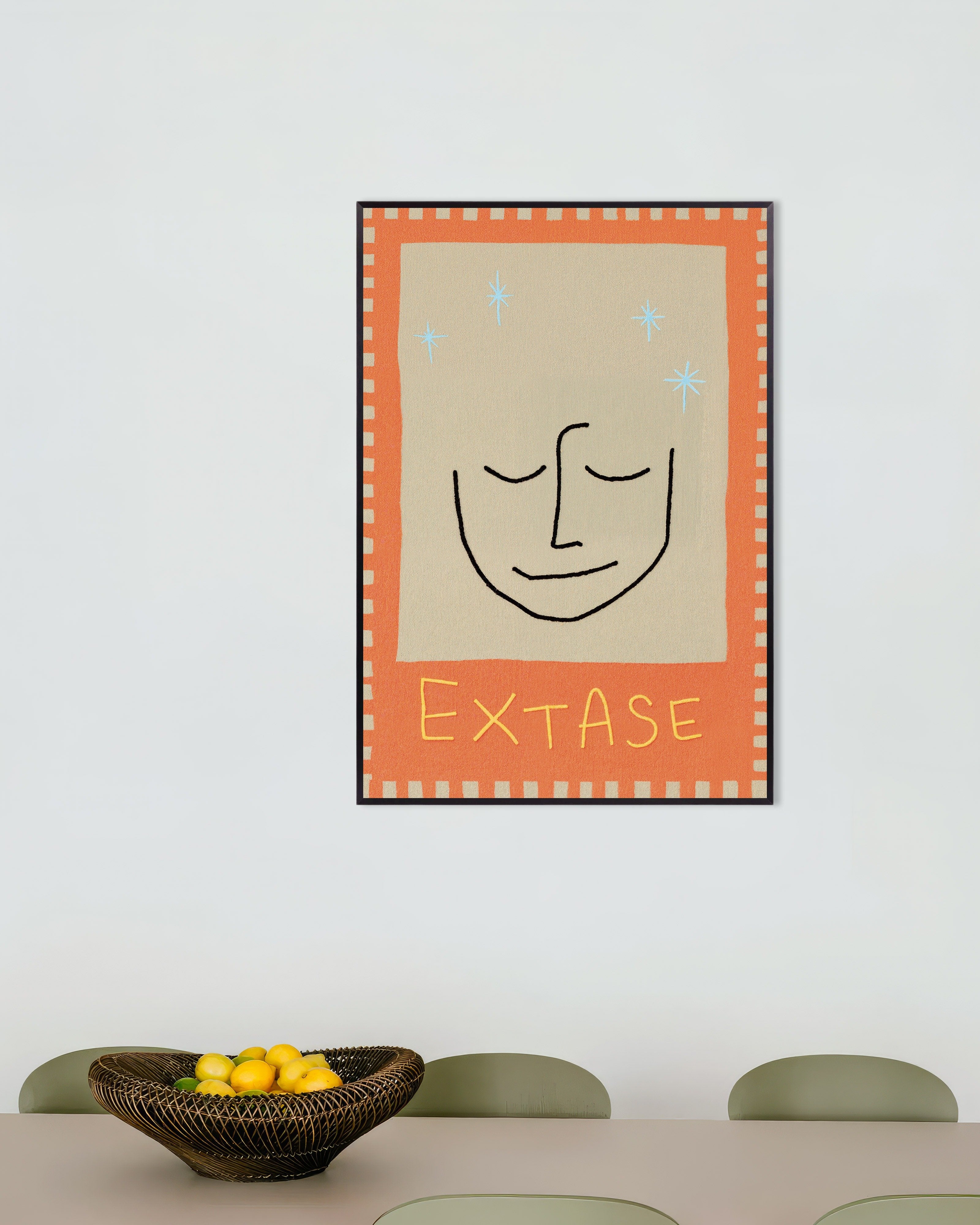 Poster of Extase - Calm Line Art Poster, with metal frame