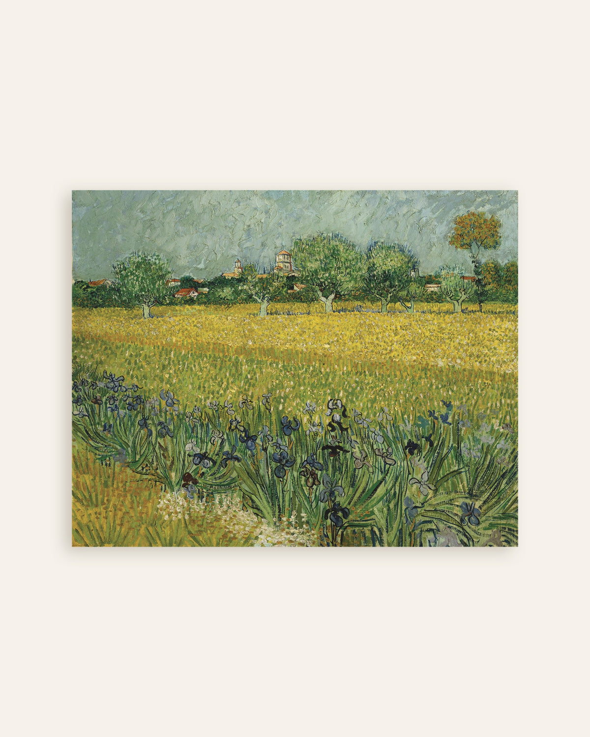 Juliste teoksesta Iiriskenttä lähellä Arlesia (1888), Vincent van Gogh, pikkukuva