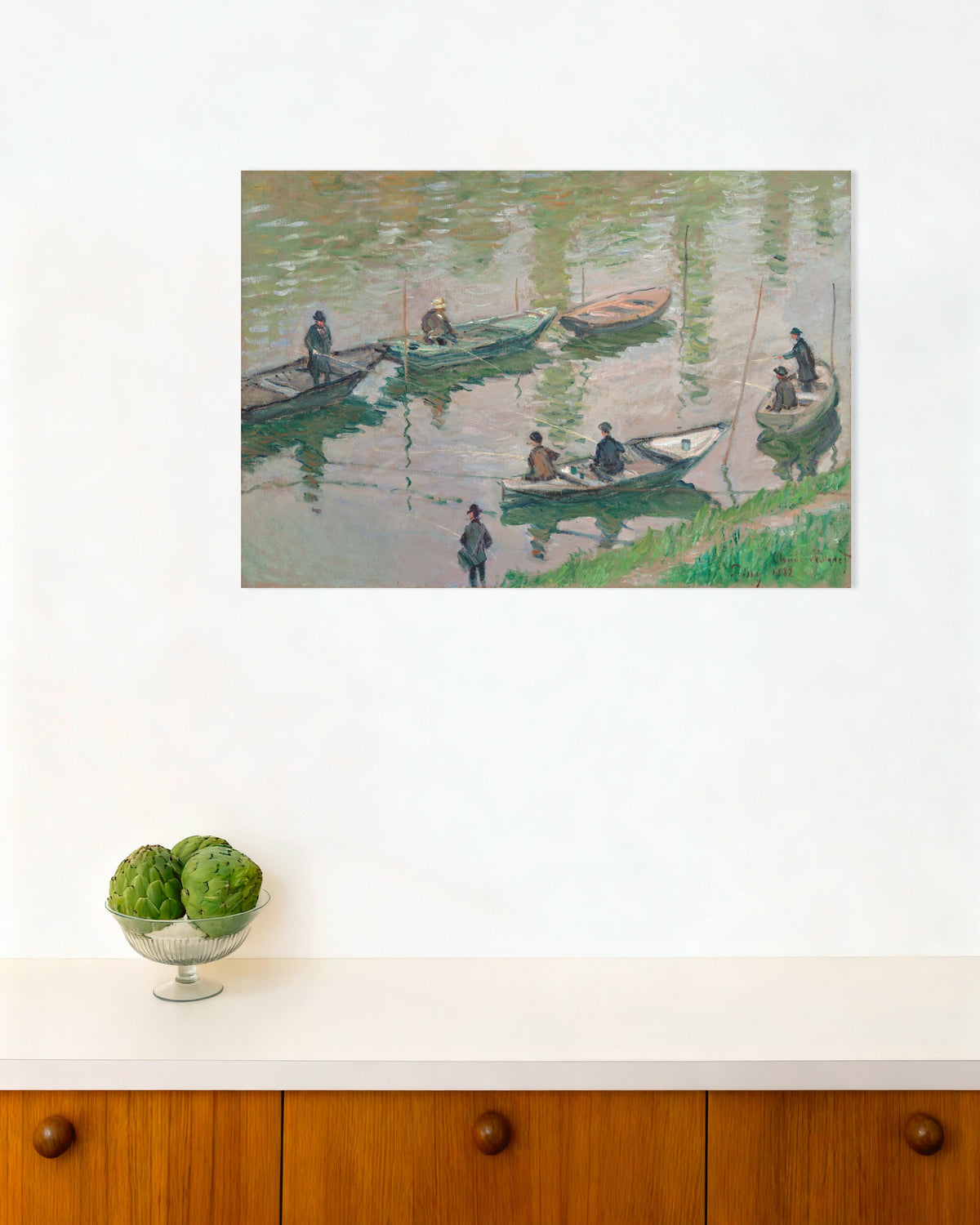 Claude Monet’n Kalastajia Seinellä Poissyssa (1882) -juliste