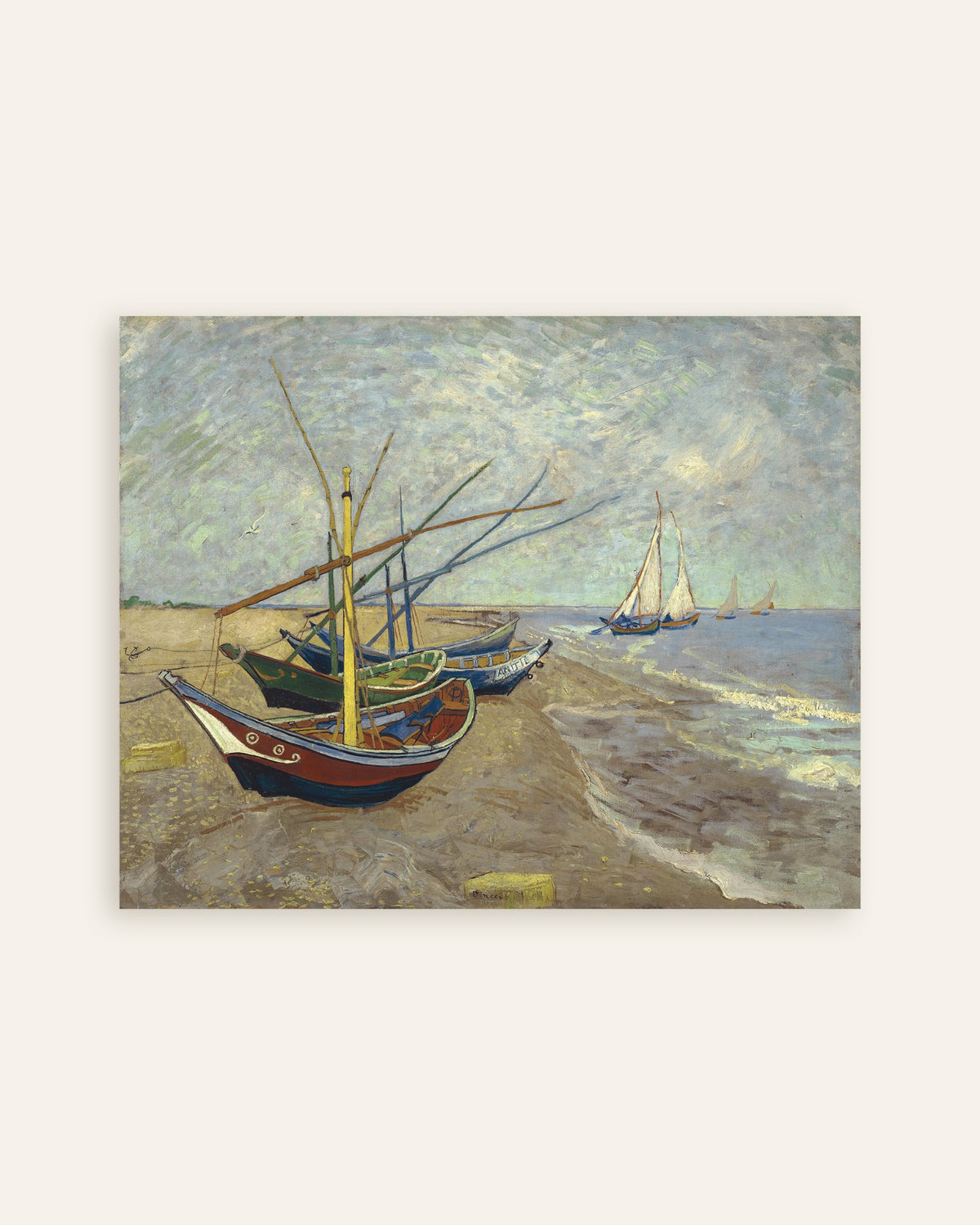 Juliste, Vincent van Goghin teos Kalastusveneitä rannalla Les Saintes-Maries-de-la-Merissä (1888), pikkukuva
