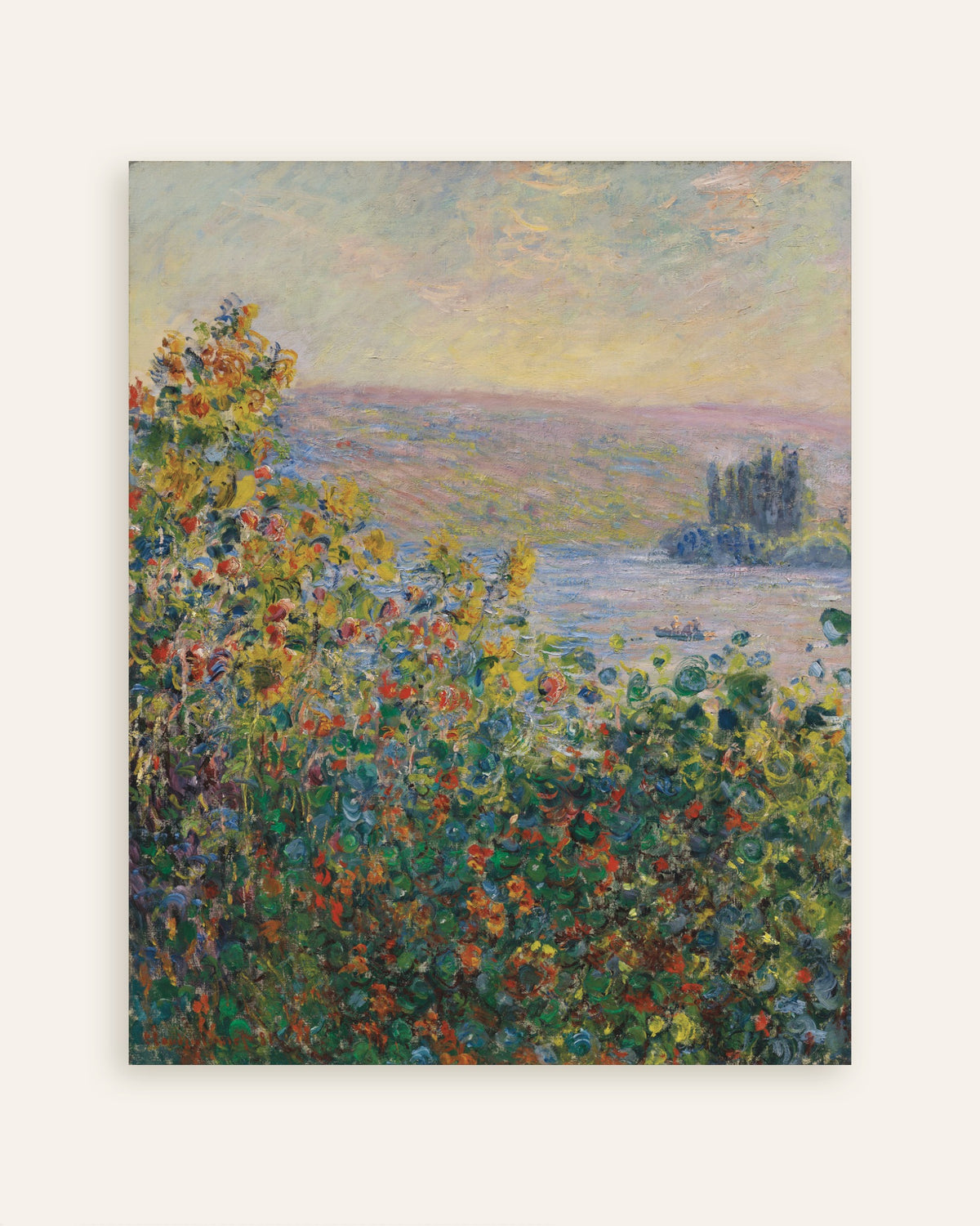 Claude Monet’n Kukkapenkkejä Vétheuilissa (1881) -juliste, pienoiskuva