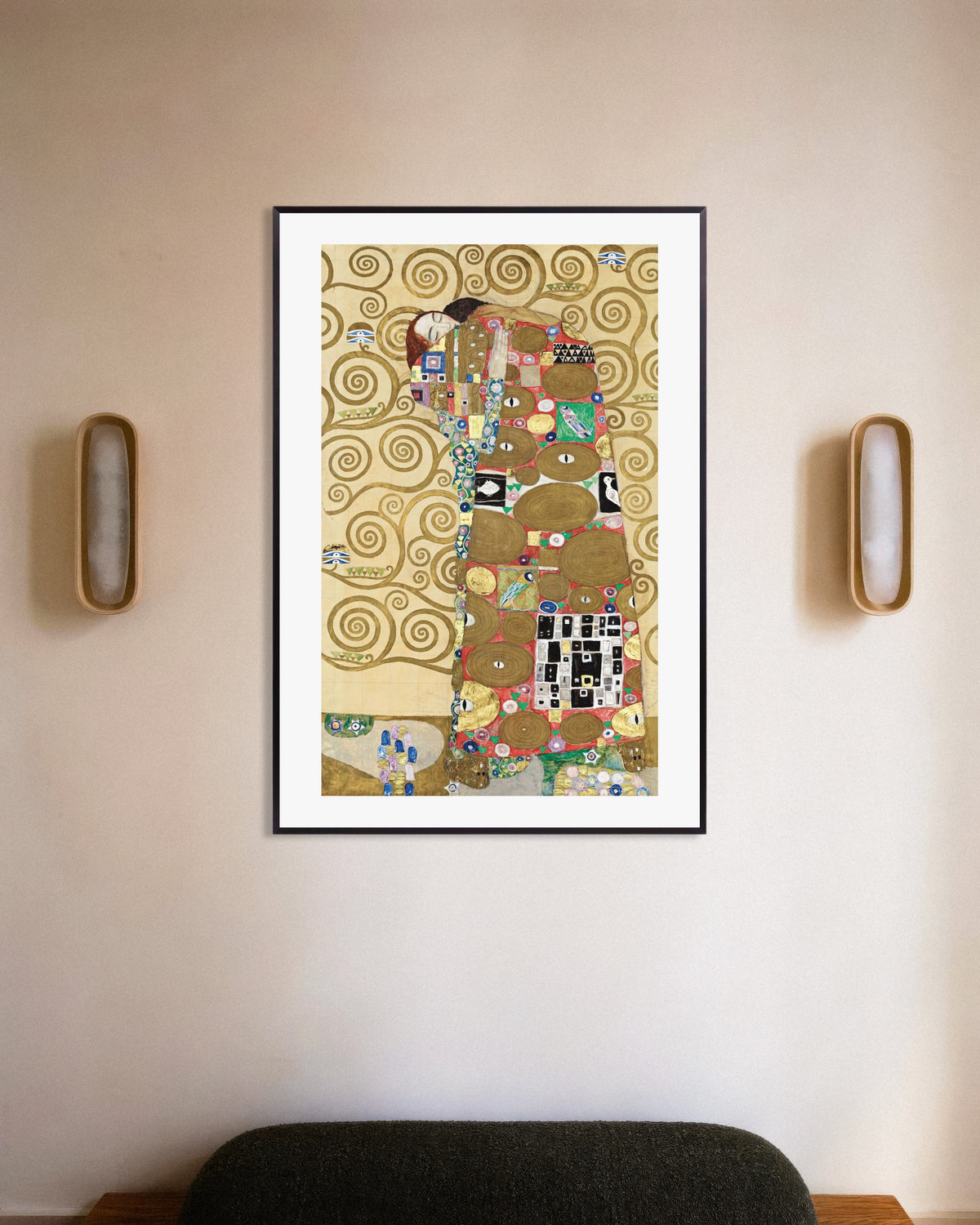 Täyttymys, Stoclet-friisi (1910–1911), Gustav Klimtin juliste metallikehyksellä