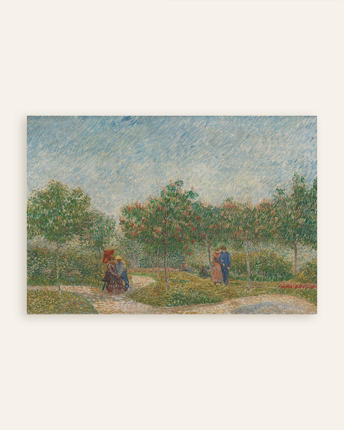 Juliste teoksesta Seurustelevia pareja puutarhassa, Square Saint-Pierre (1887), Vincent van Goghilta, pikkukuva