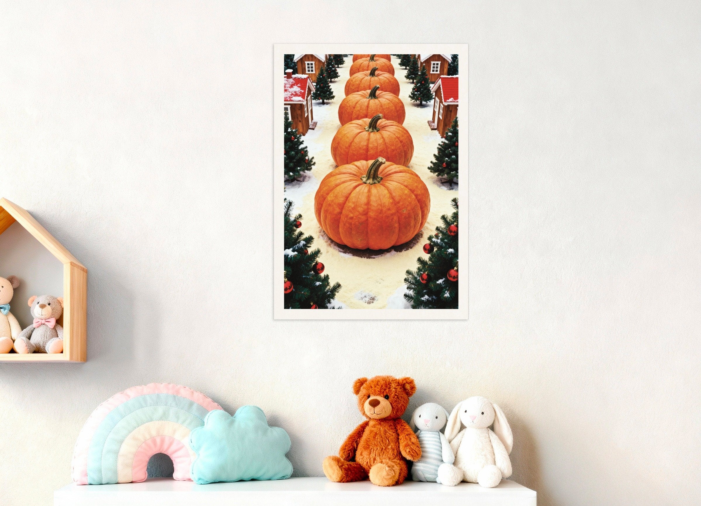 Poster of Giant pumpkins in the Christmas village poster