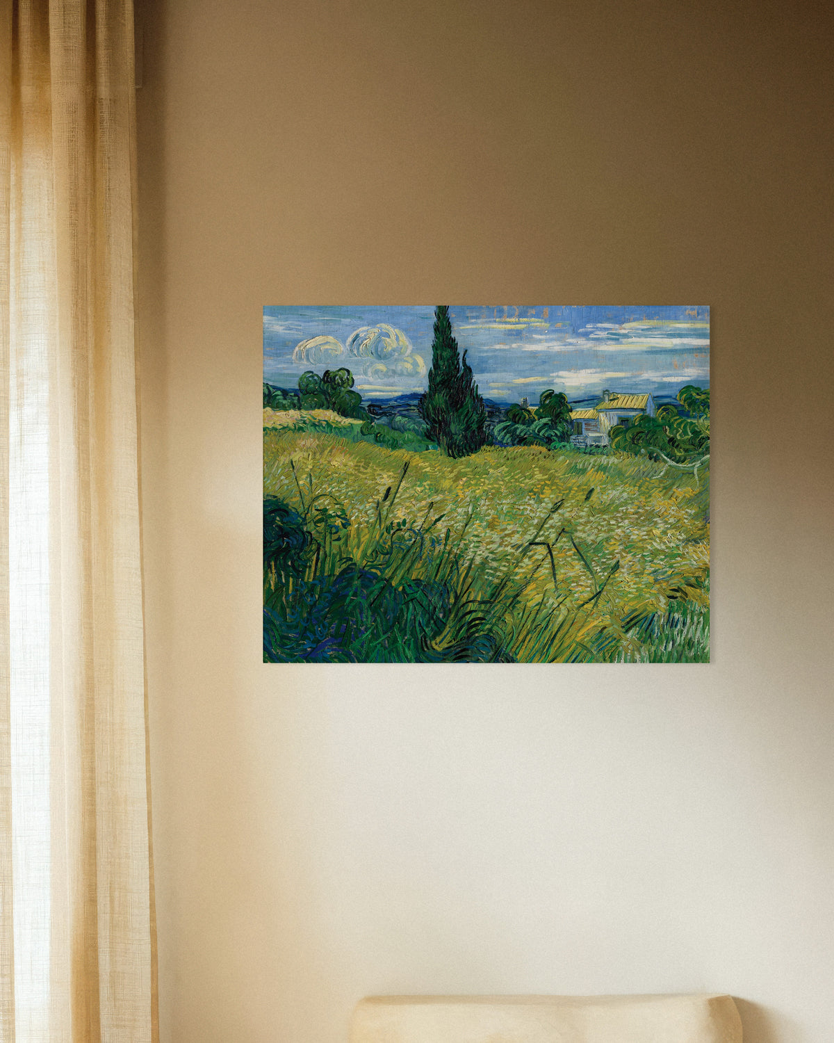 Juliste teoksesta Vihreä vehnäpelto ja sypressi (1889), Vincent van Gogh