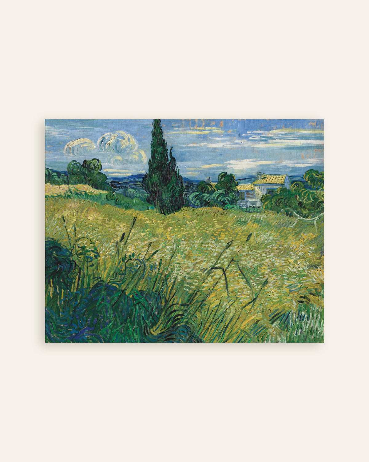 Juliste teoksesta Vihreä vehnäpelto ja sypressi (1889), Vincent van Gogh, pikkukuva