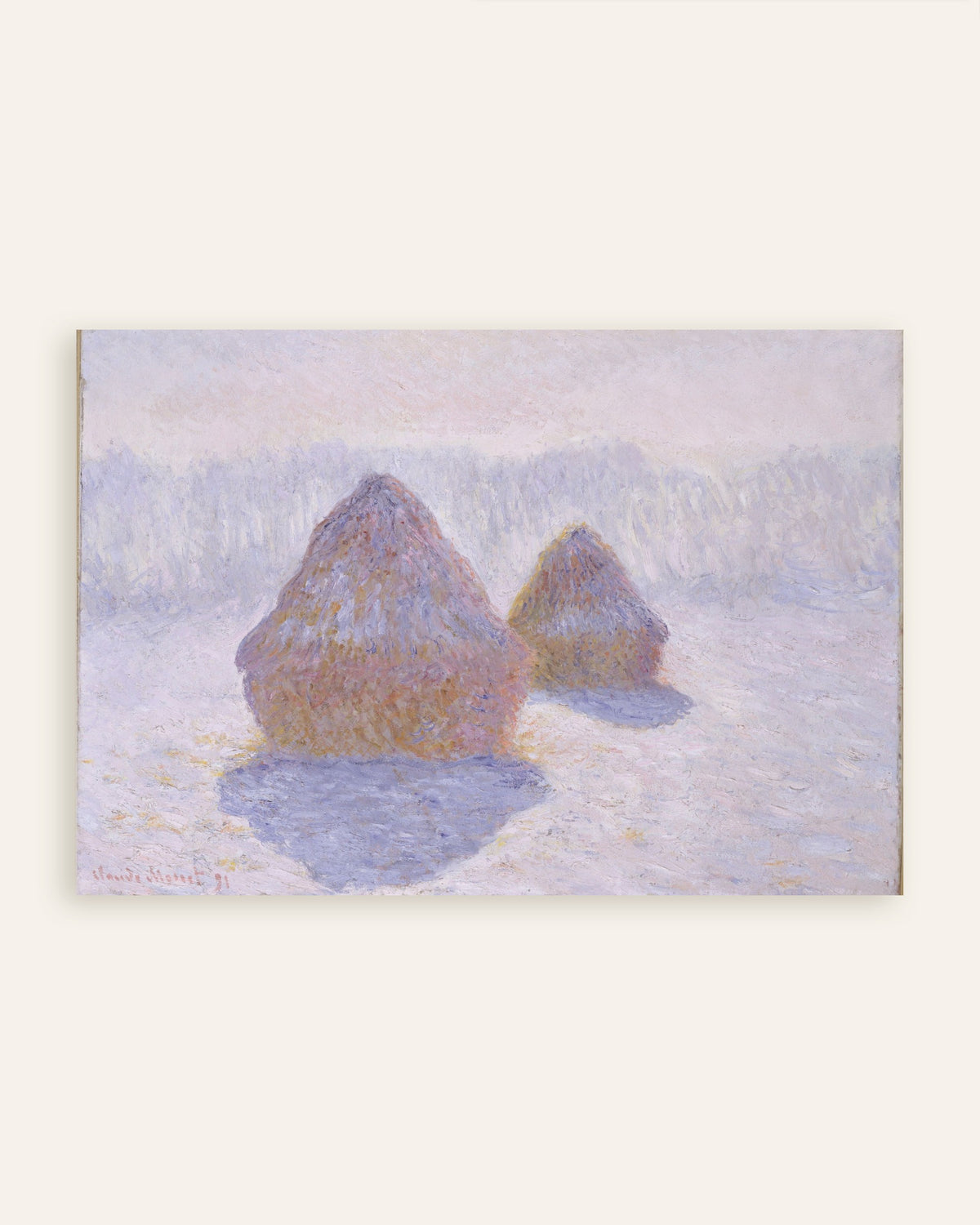 Claude Monet’n Viljasuovat, lumi ja aurinko (1891) -juliste, pienoiskuva