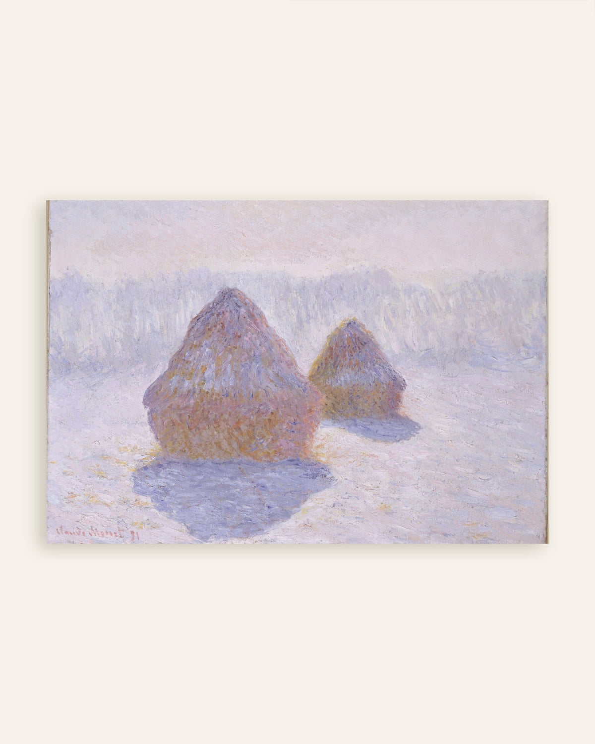 Claude Monet’n Viljasuovat, lumi ja aurinko (1891) -juliste, pienoiskuva