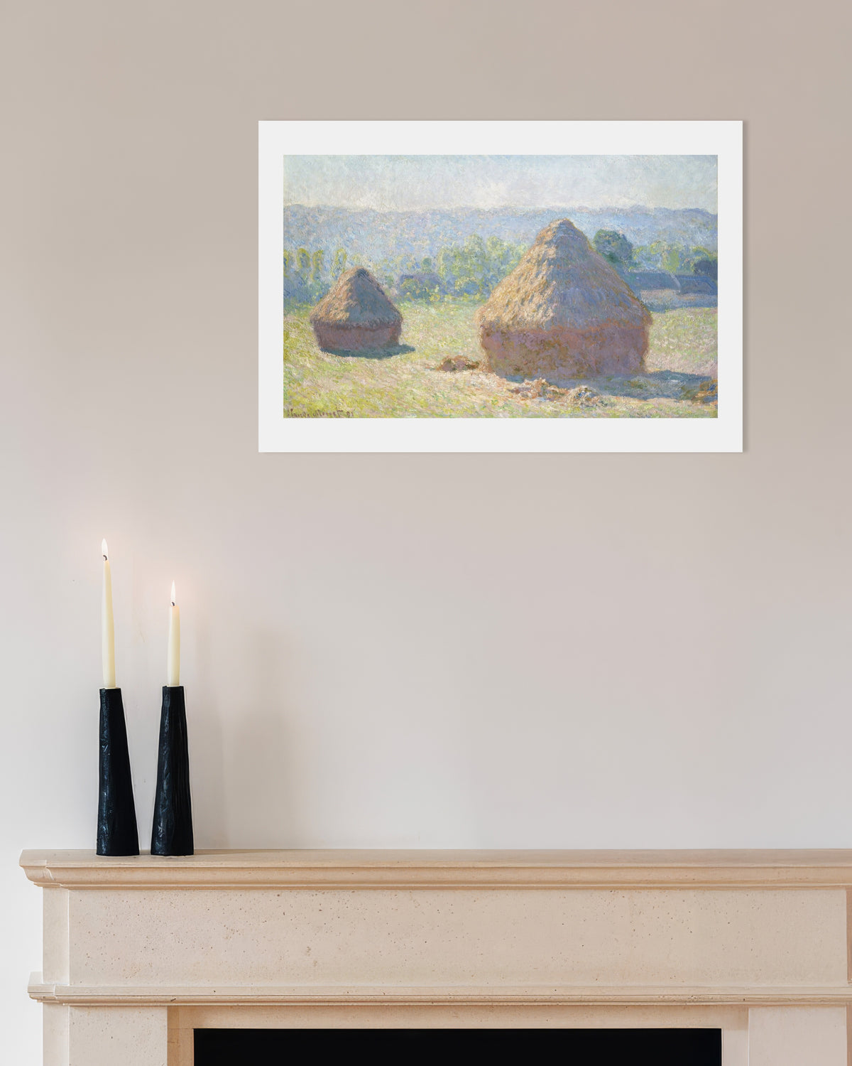 Claude Monet’n Viljasuovat, kesän loppu (1891) -juliste