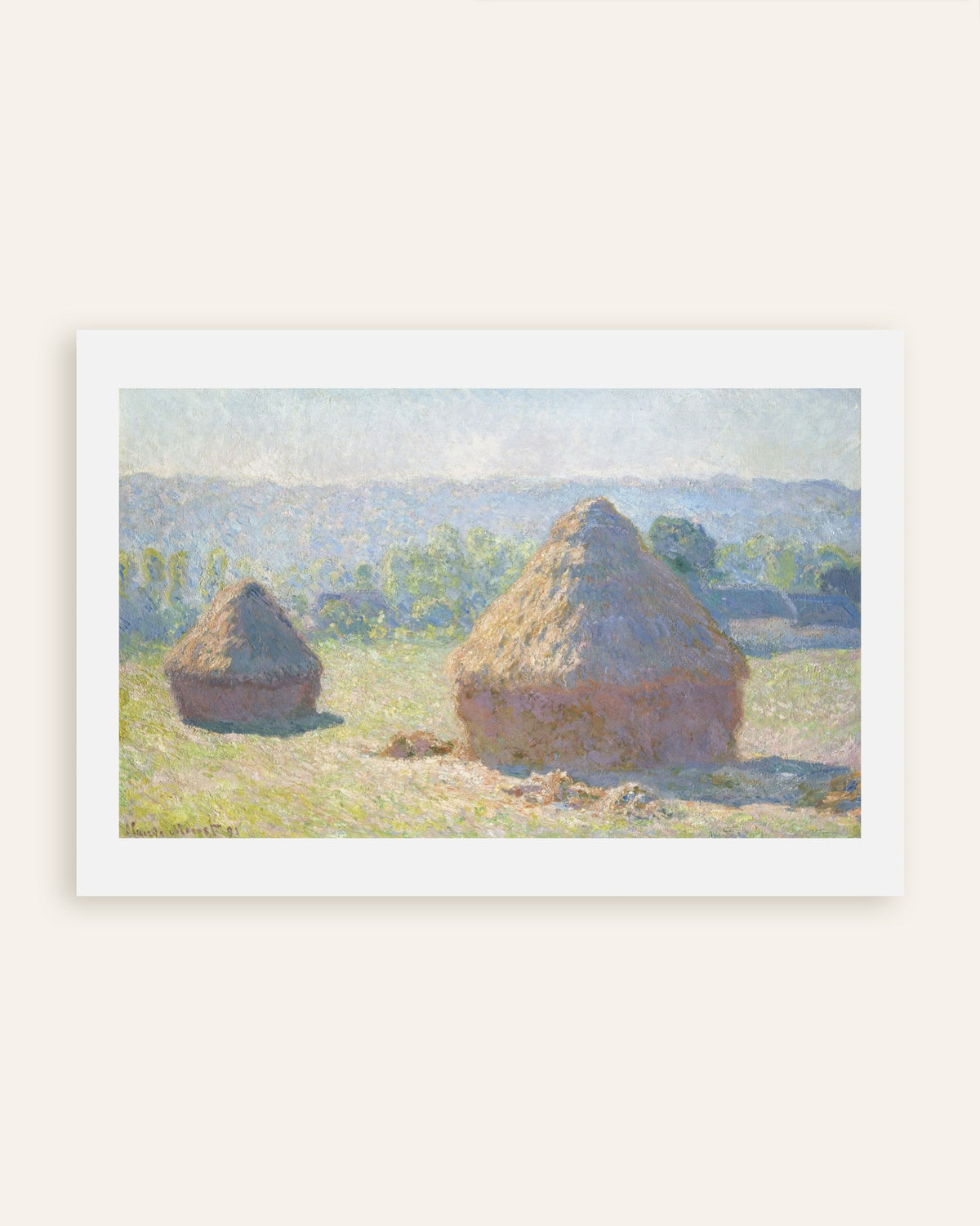 Claude Monet’n Viljasuovat, kesän loppu (1891) -juliste, pienoiskuva