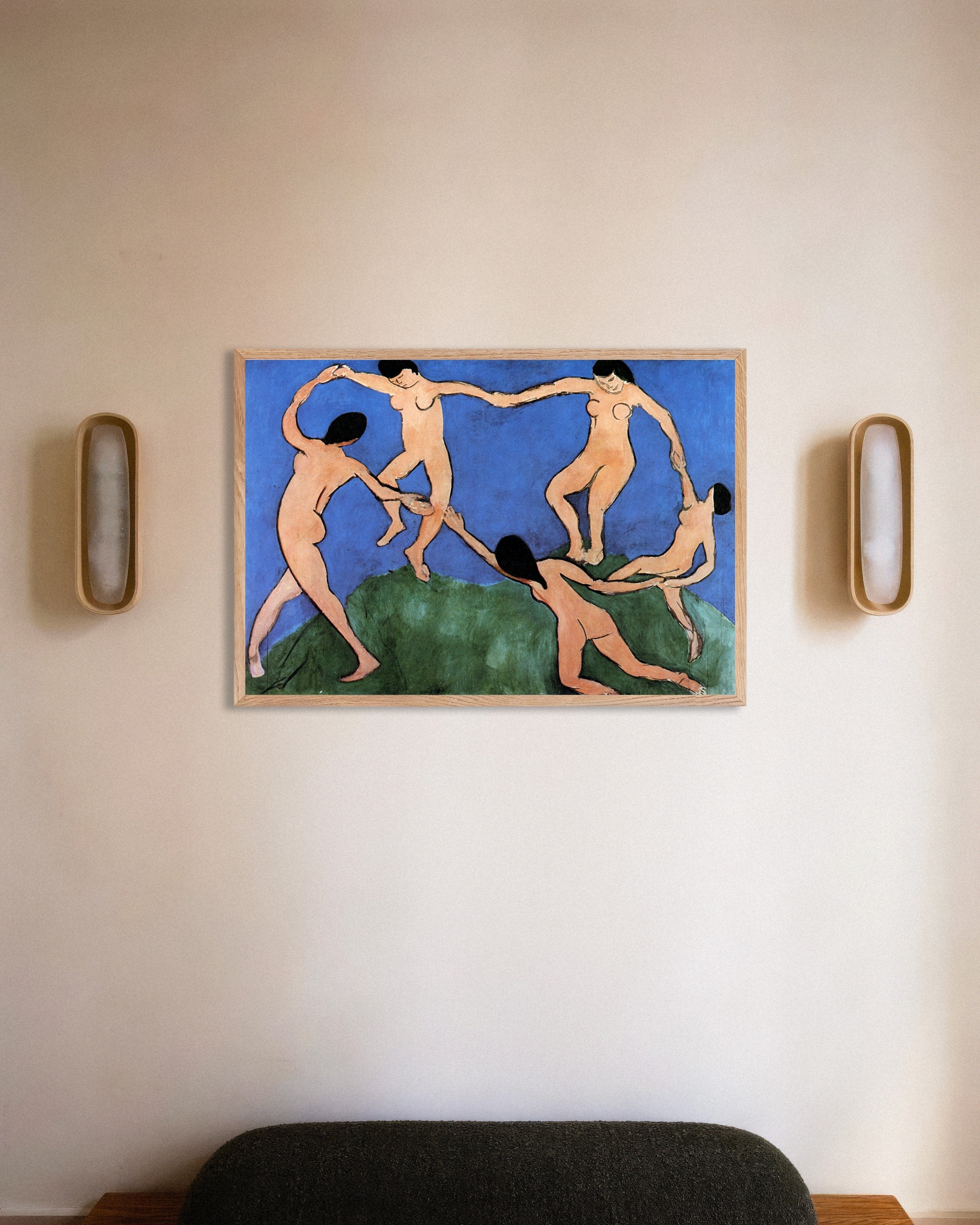 Poster of Henri Matisse The dance poster (1909), with natural wooden frame