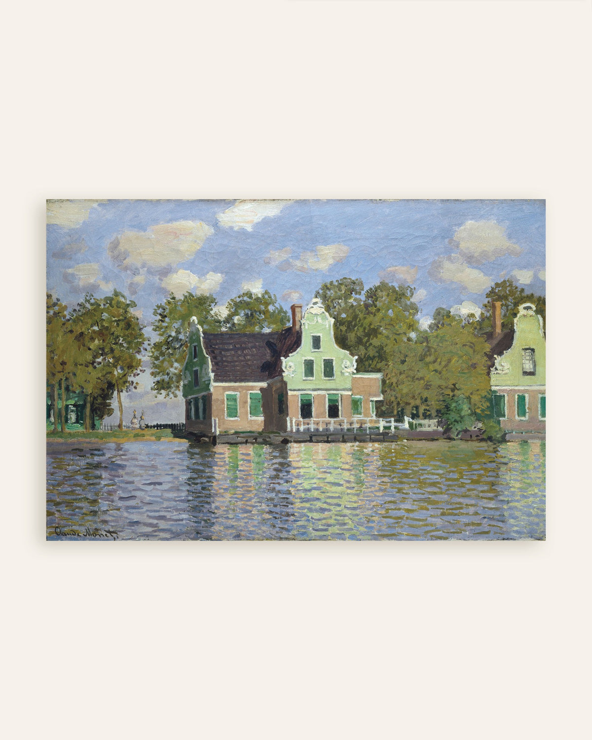 Claude Monet’n Taloja Zaan-joen rannalla (1871) -juliste, pienoiskuva
