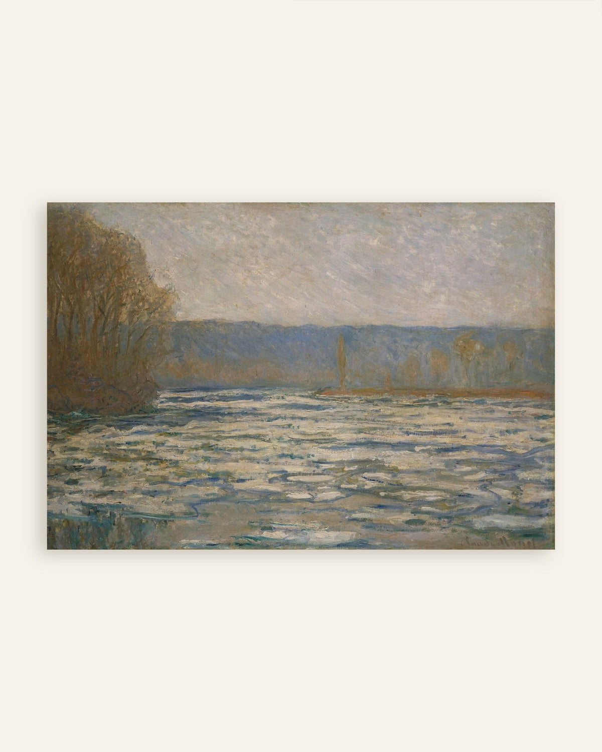 Claude Monet’n Jäidenlähtö Seinellä Bennecourtin lähellä (1893) -juliste, pienoiskuva