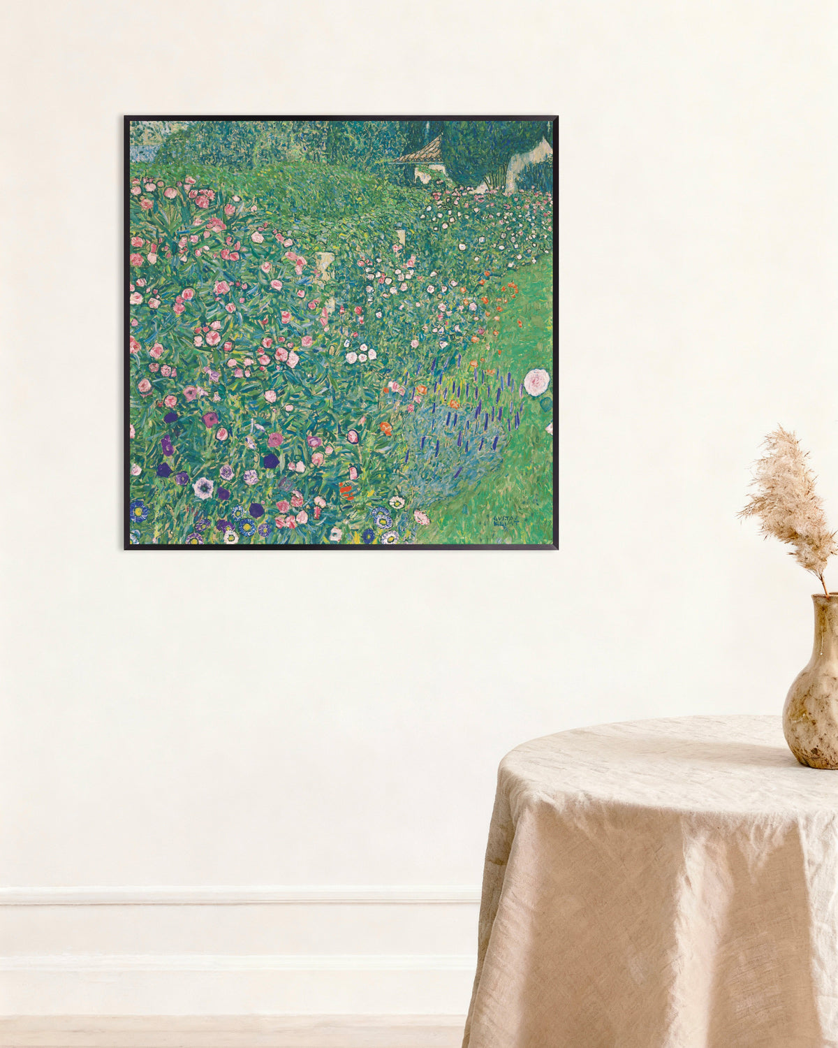 Gustav Klimtin Italialainen puutarhamaisema (1913) -juliste metallikehyksessä
