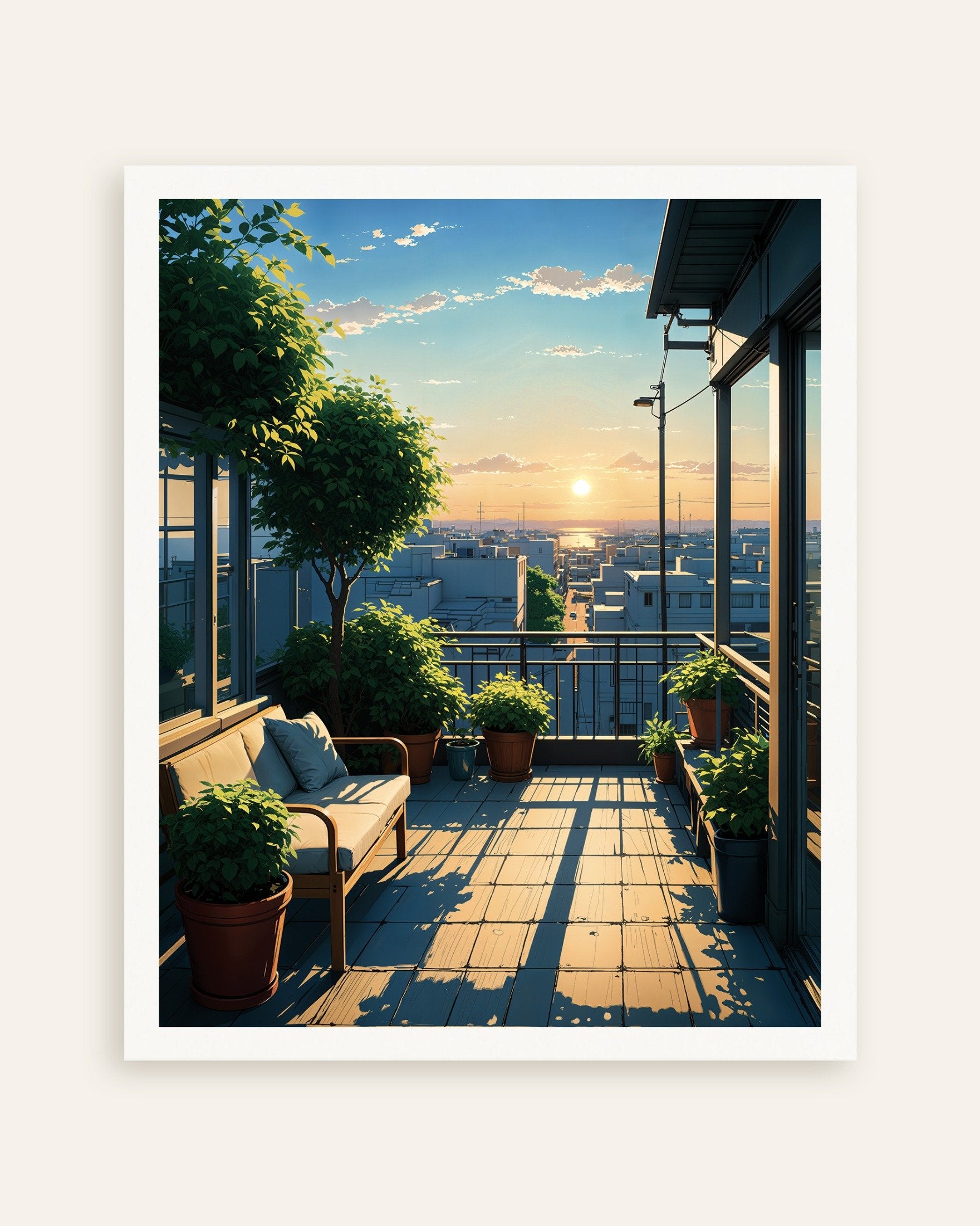 Poster of Japanese anime, a terrace in Tokyo - Poster, thumbnail