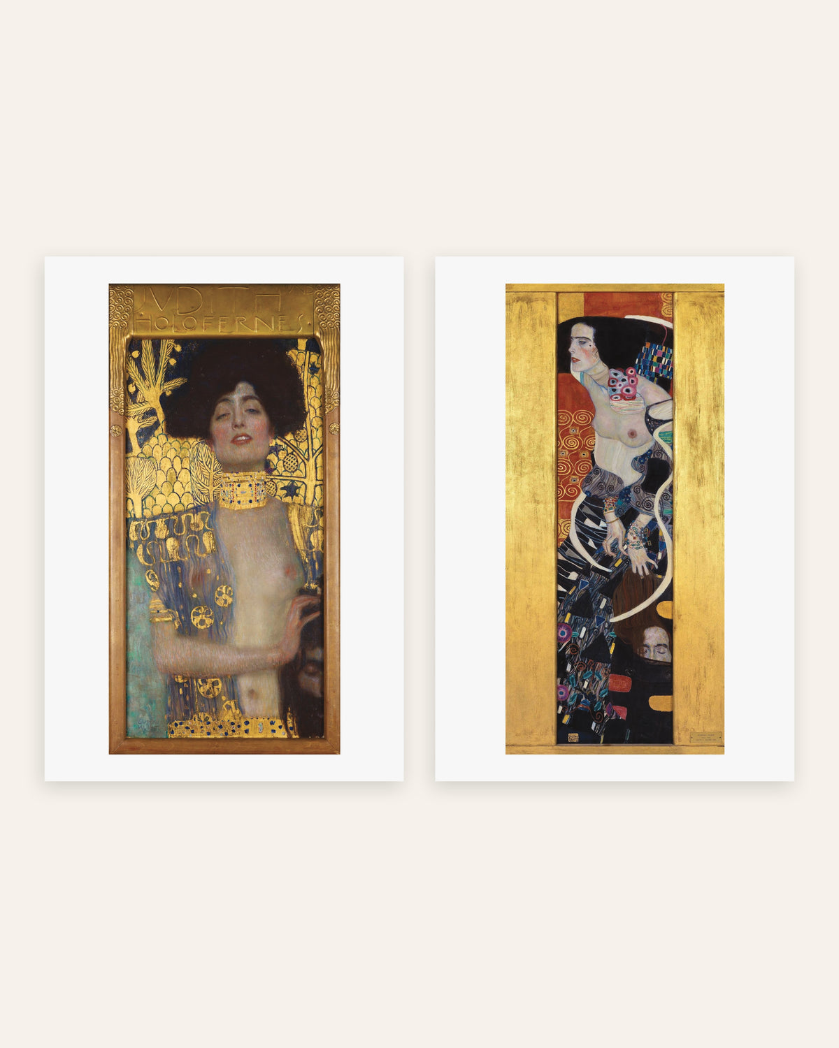 Klimt-julisteet, 2 kpl setti: Judit I ja Judit II, ilman kehystä
