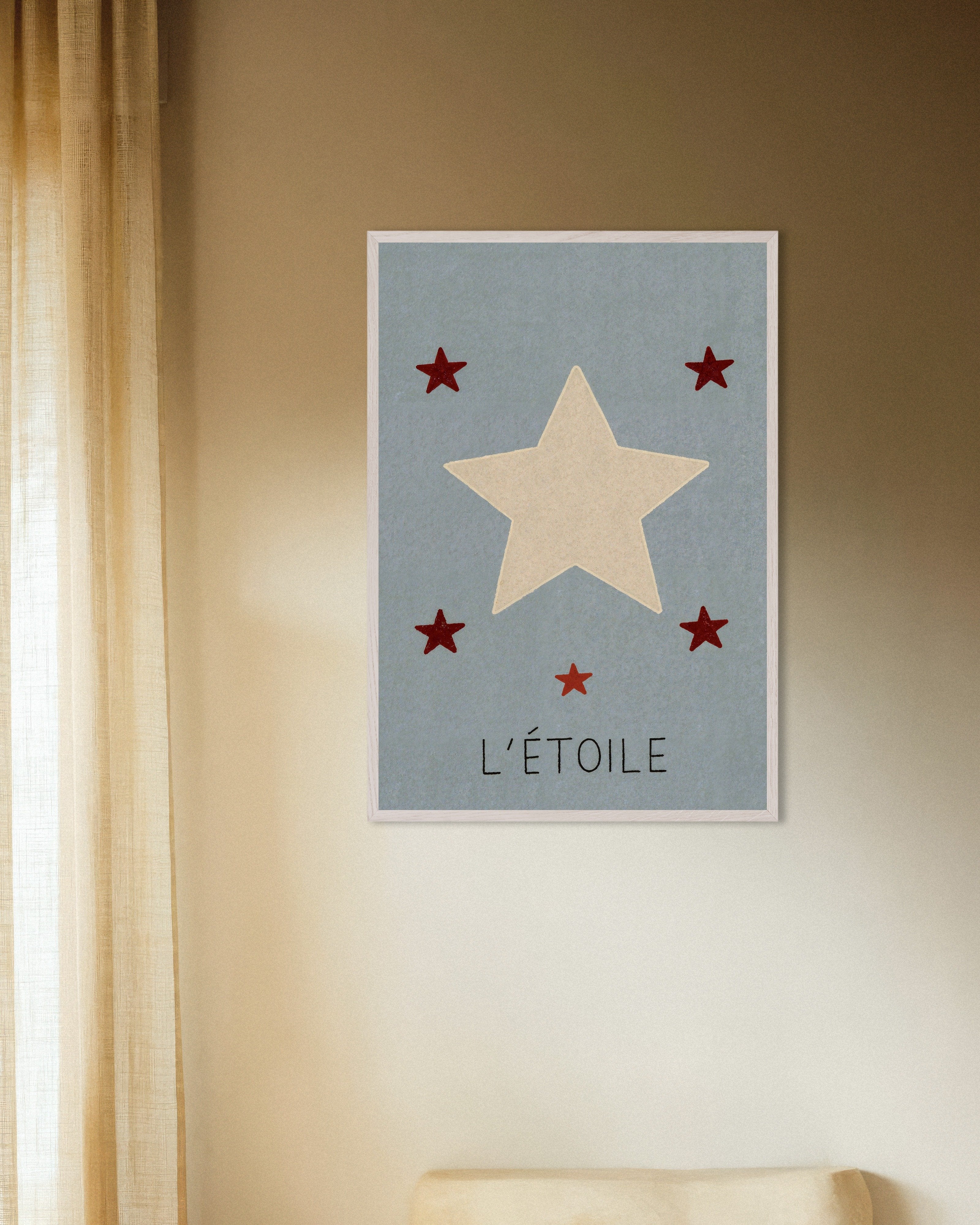 Poster of L'Étoile - Poster, with white wooden frame