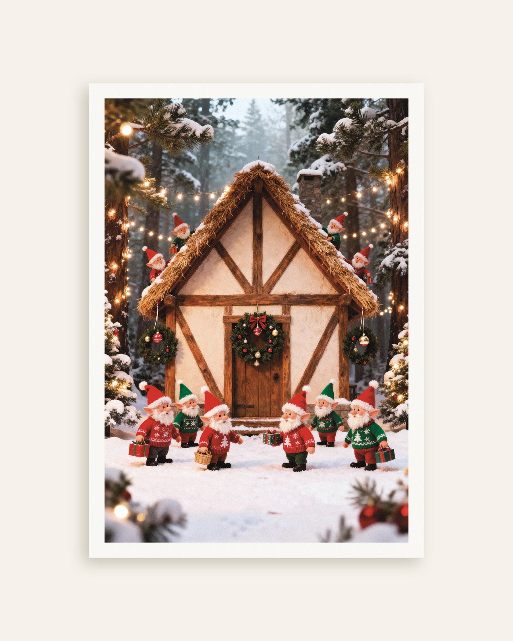 Poster of Little elves in the snowy forest poster, thumbnail