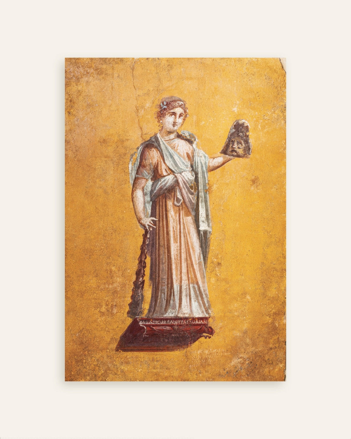 Juliste Pompejin freskosta, jossa on tragedian muusa Melpomene