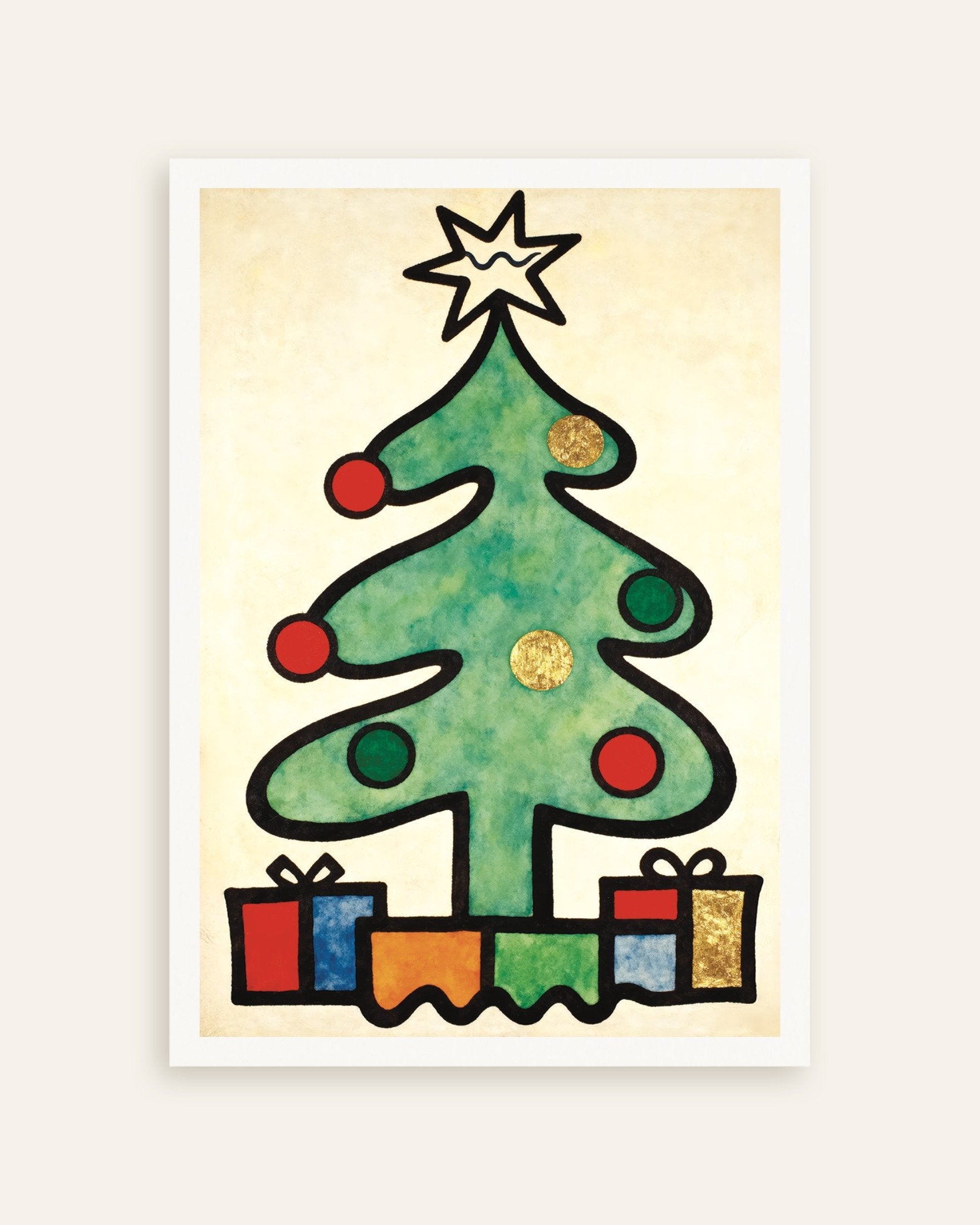 Poster of Modern Christmas tree art print, thumbnail