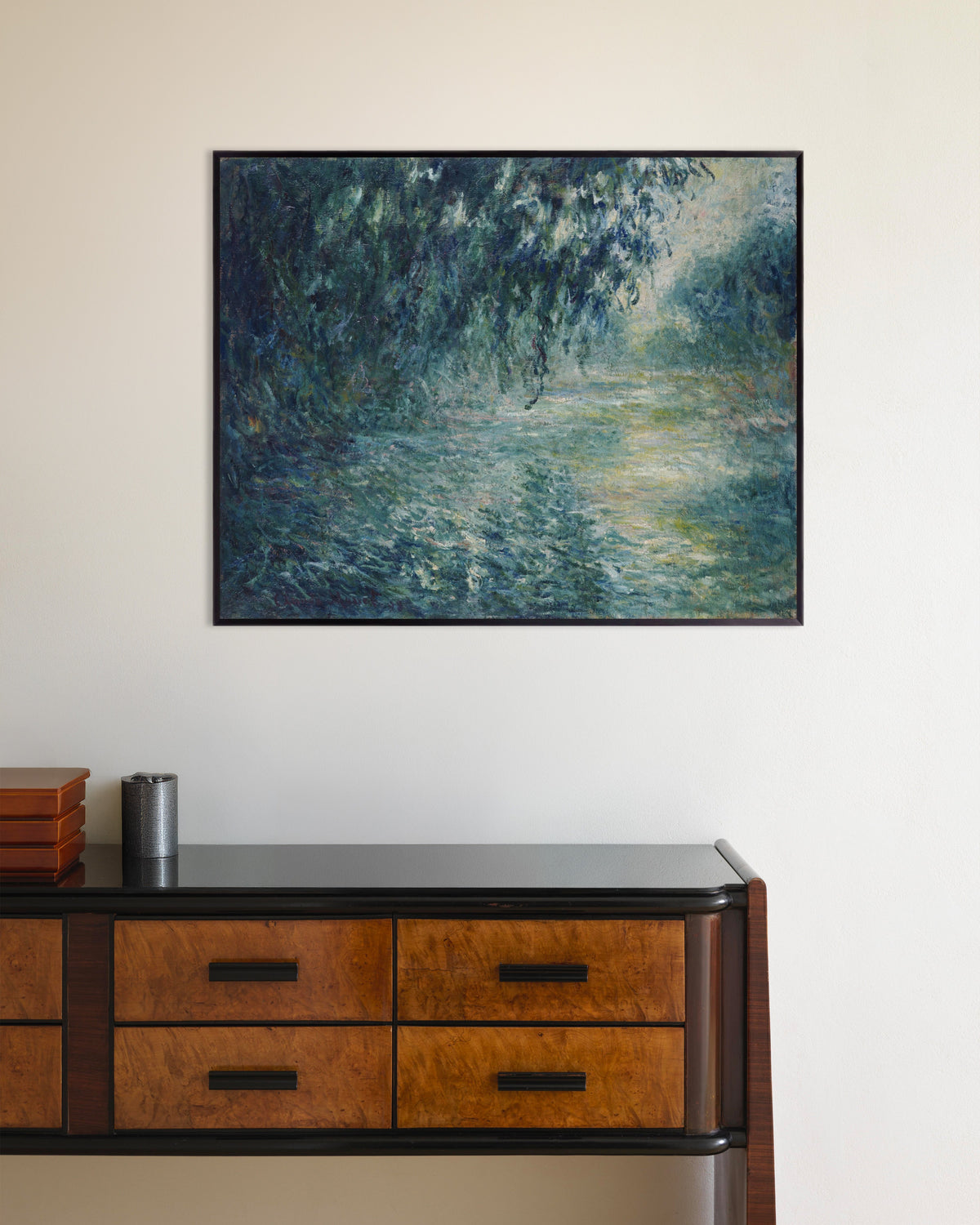 Claude Monet’n Aamu Seinellä (1898) -juliste metallikehyksessä