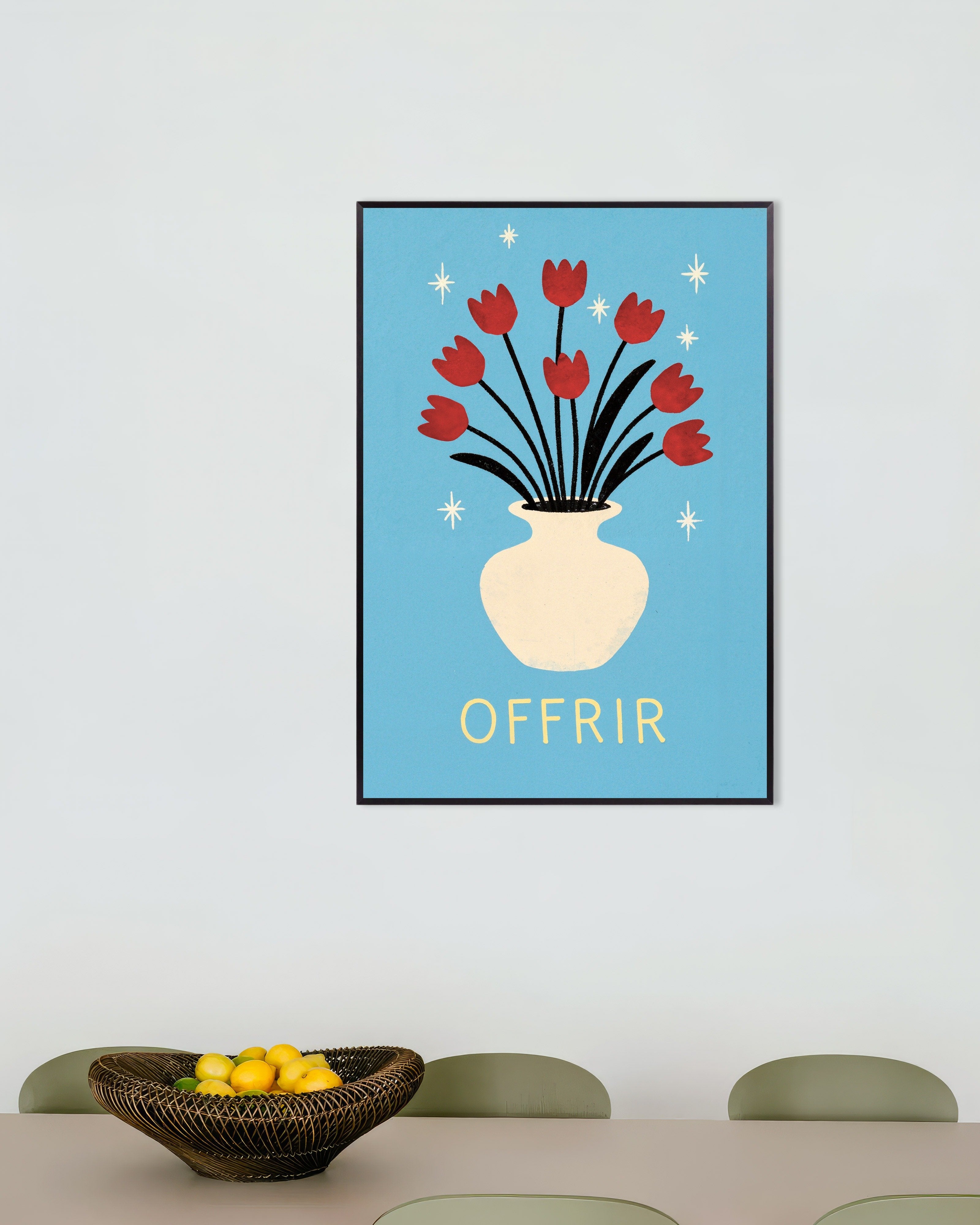 Poster of Offrir - Tulips, with metal frame