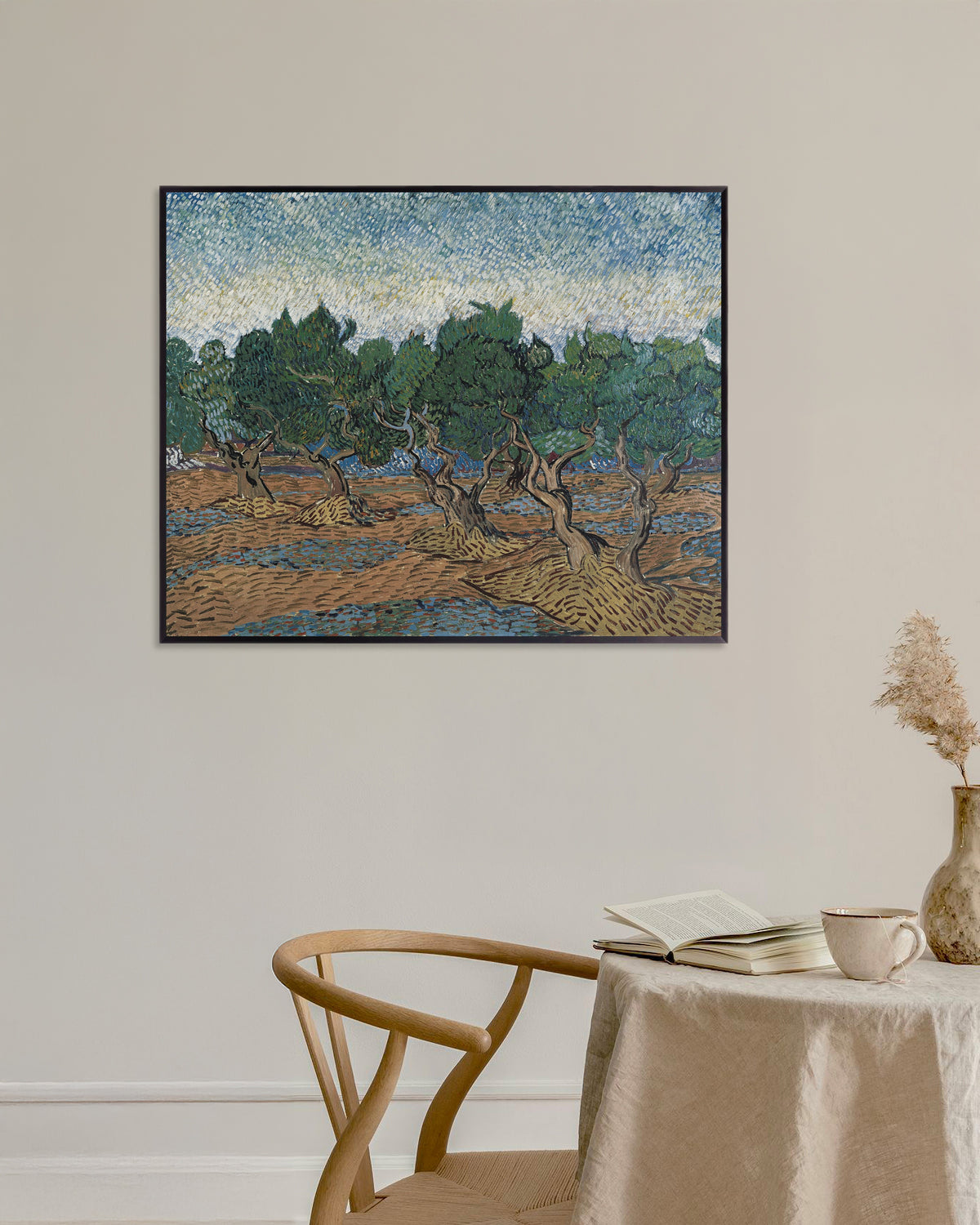 Juliste: Oliivilehto (1889), Vincent van Gogh, metallikehyksellä