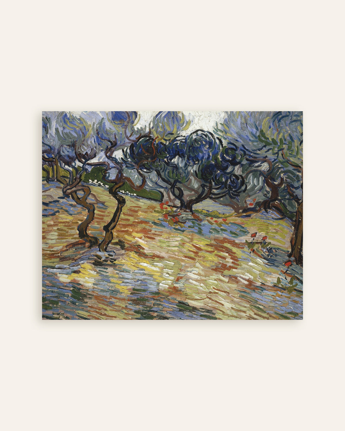 Juliste teoksesta Vincent van Goghin Oliivipuut (1889), pikkukuva