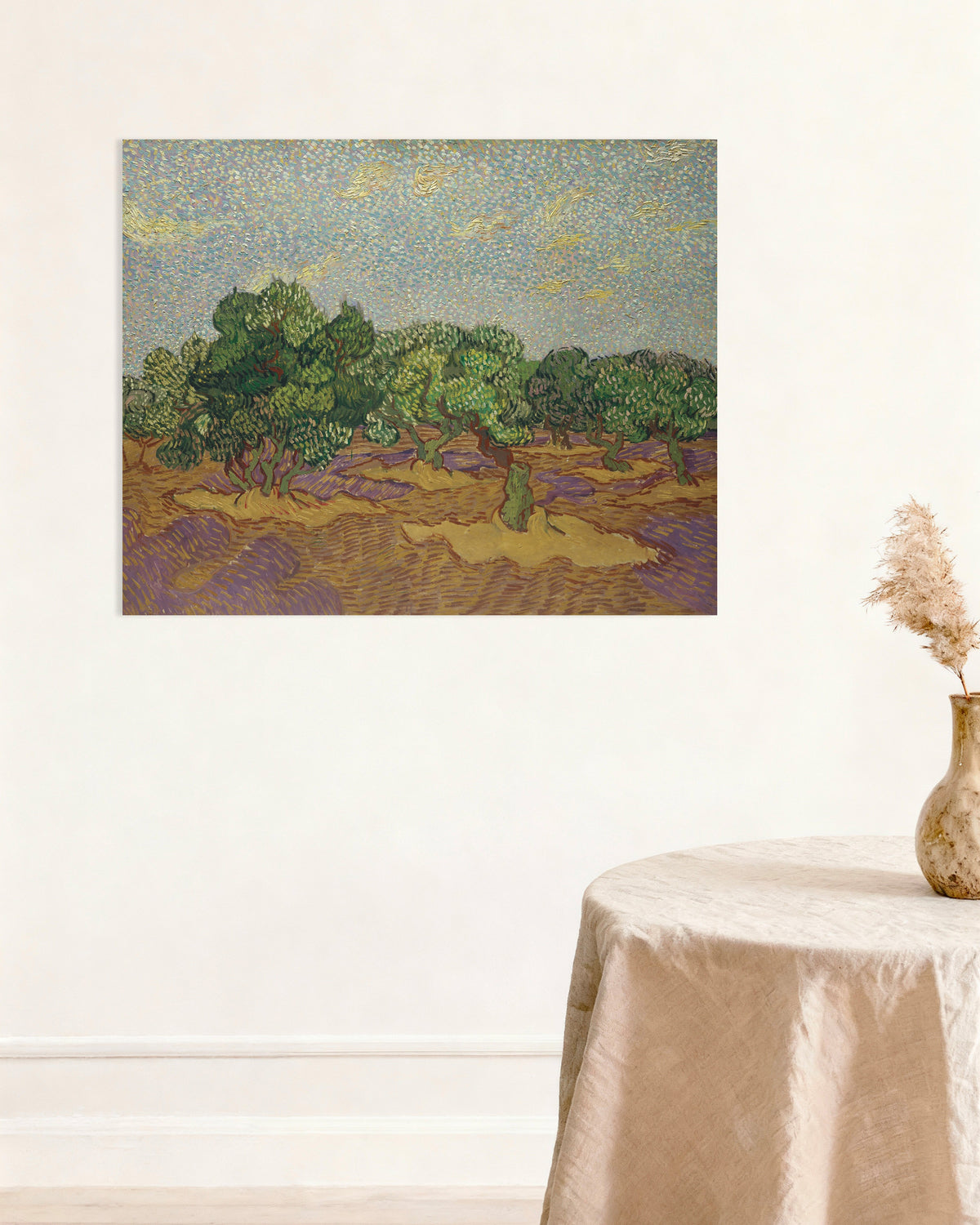 Vincent van Goghin teos Oliivipuut vaalean taivaan alla (1889), juliste