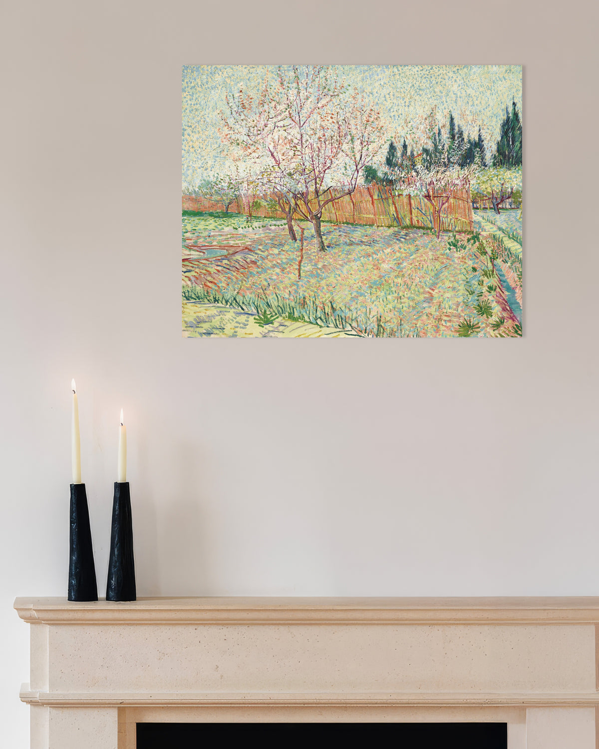 Juliste teoksesta Sypressien reunustama hedelmätarha (1888), Vincent van Gogh