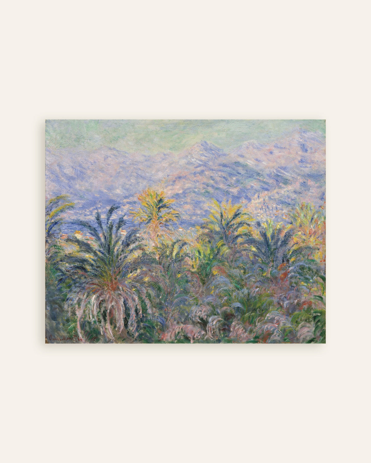 Claude Monet’n Palmuja Bordigherassa (1884) -juliste, pienoiskuva